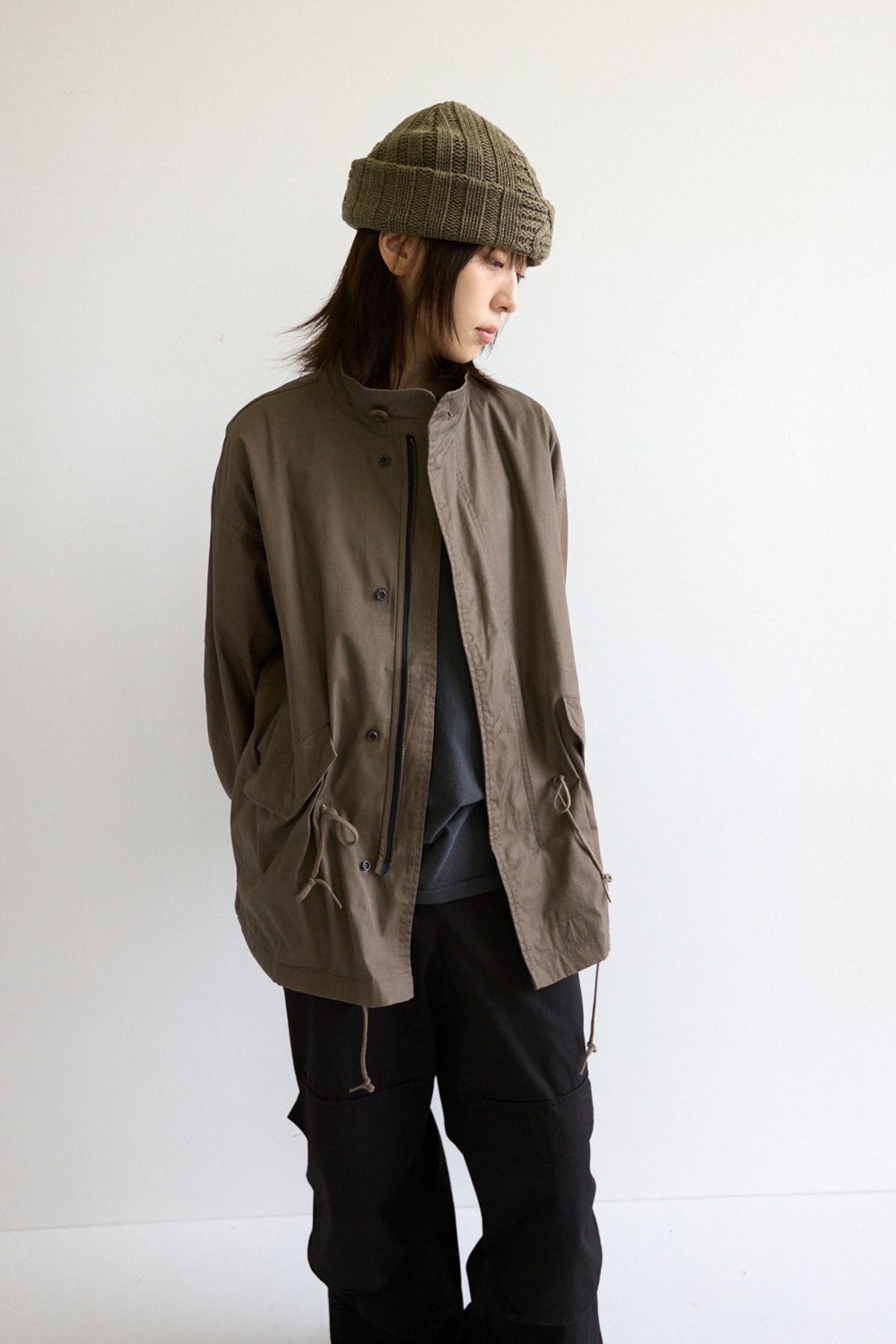 해칭룸(HATCHINGROOM) Jacquard Big Beanie Khaki