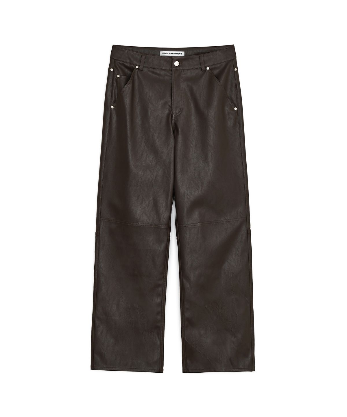 썬번프로젝트(SUNBURNPROJECT) Faux Leather Studded Pants, BROWN