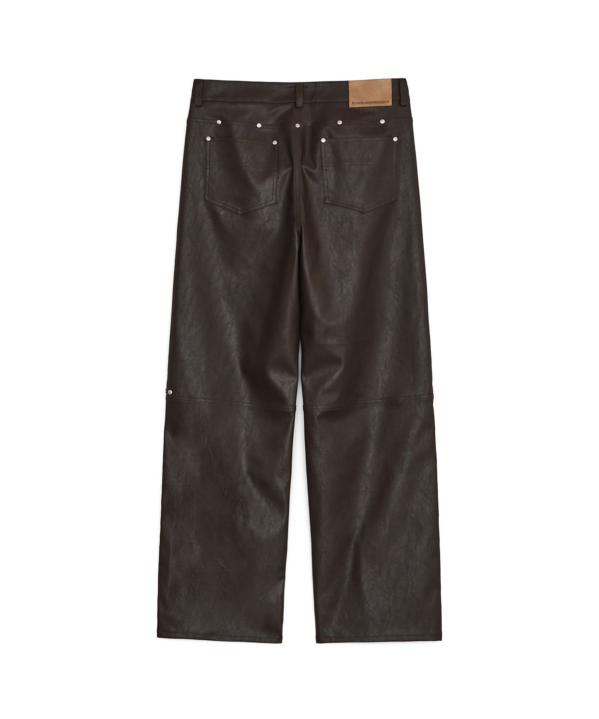 썬번프로젝트(SUNBURNPROJECT) Faux Leather Studded Pants, BROWN