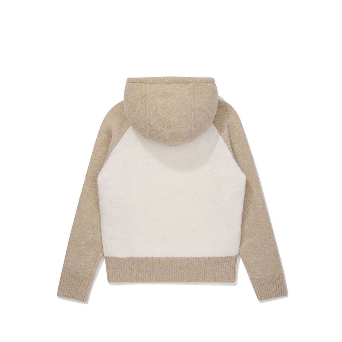 말본 골프(MALBON GOLF) 여성 래글런 후드 배색 니트 BEIGE (WOMAN)