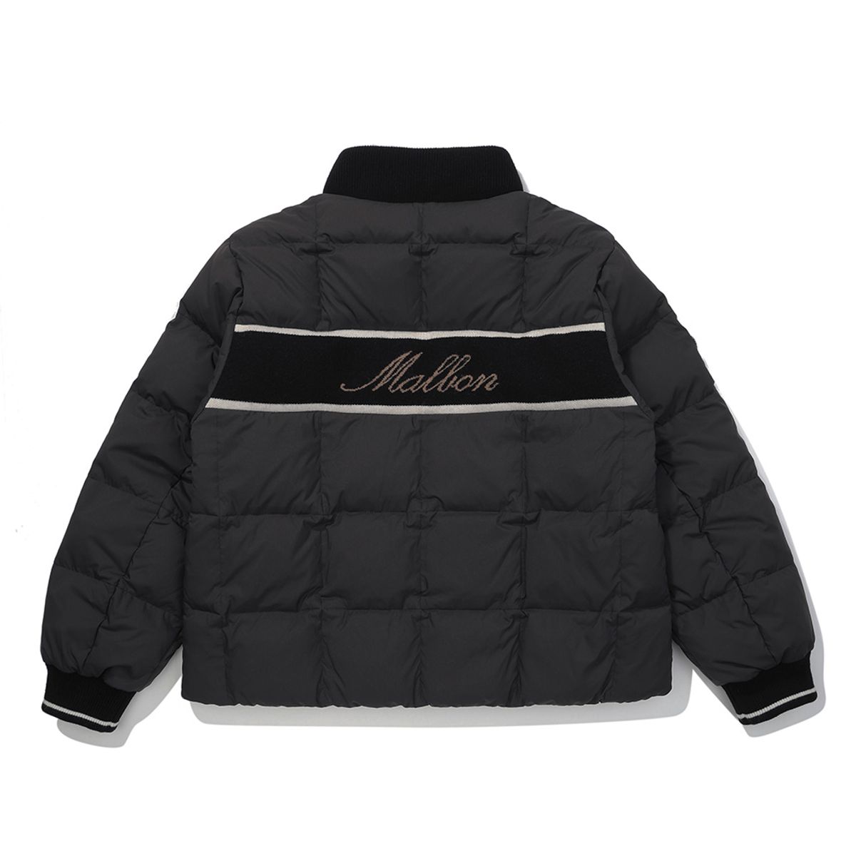 말본 골프(MALBON GOLF) 여성 사각퀄팅 세미오버 다운 아노락 CHARCOAL (WOMAN)
