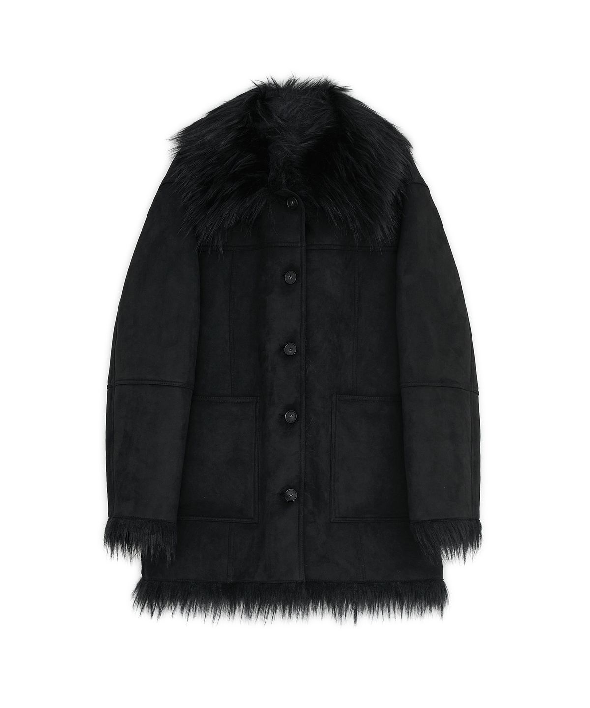 썬번프로젝트(SUNBURNPROJECT) Reversible Fur Mustang, BLACK