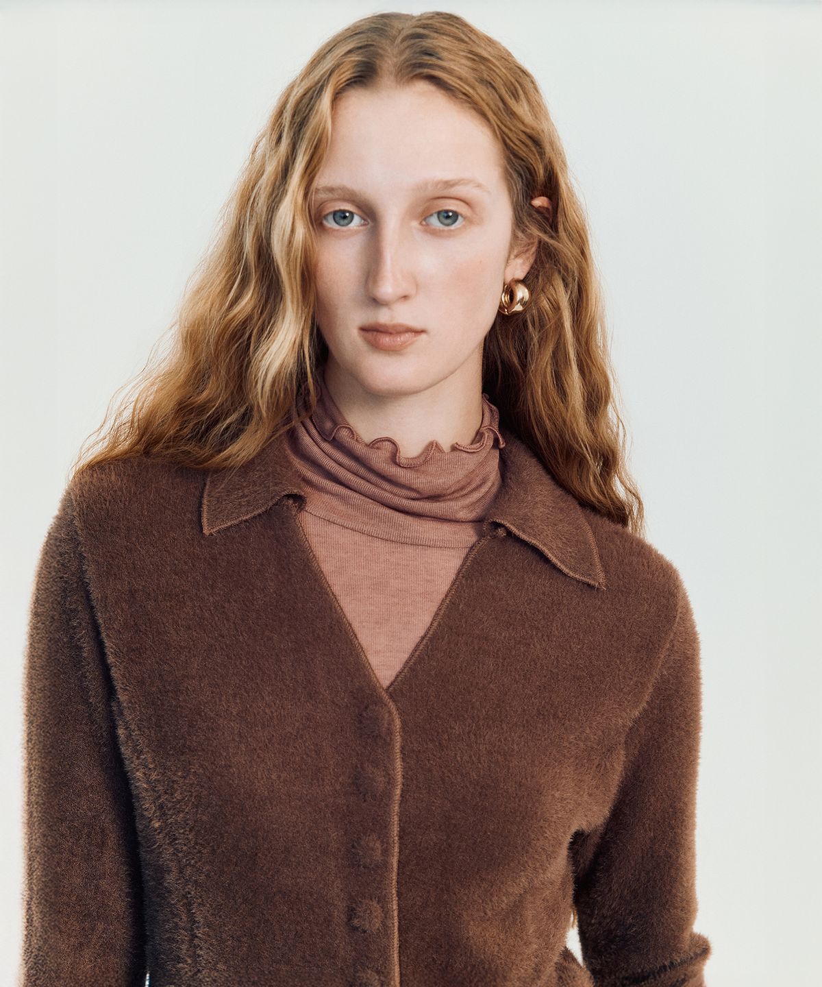 메이버유(MAYVERU) Prim wool cardigan knitwear _ Brown
