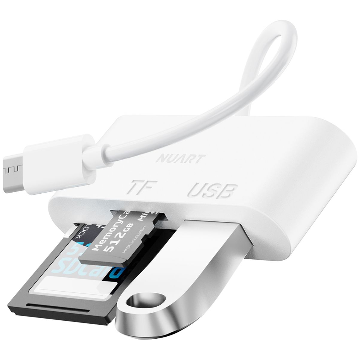 누아트(NUART) C타입 OTG 3in1 멀티 카드리더기 USB 3.0 TF Micro SD 카드 케이블