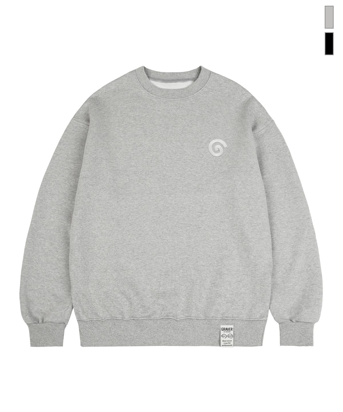 그레이버(GRAVER) [UNISEX]G SYMBOL 자수 맨투맨_2color