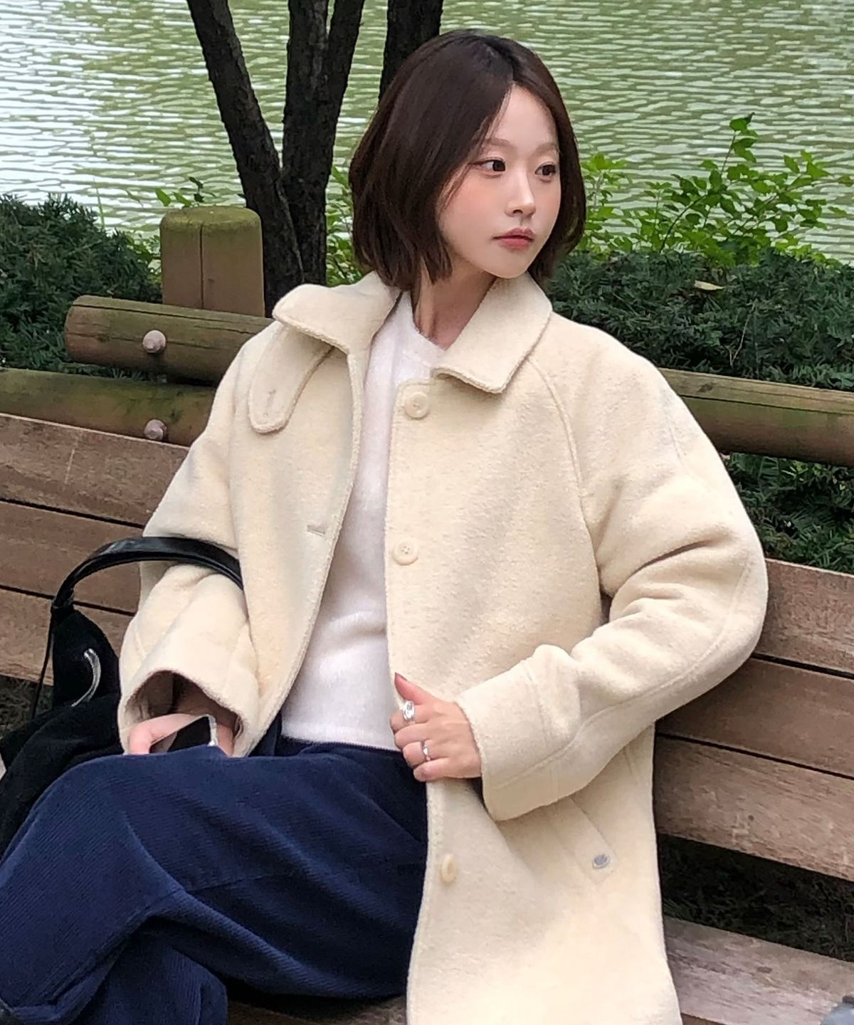 코드그라피(CGP) (우먼) 울 발마칸 하프 코트_버터