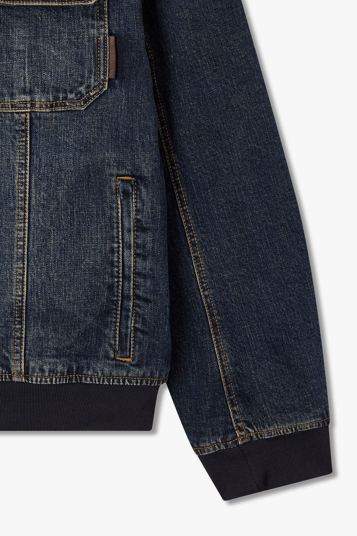 아르마니 익스체인지(ARMANI EXCHANGE) 남성 리브 인서트 데님 자켓_블루 A415310025