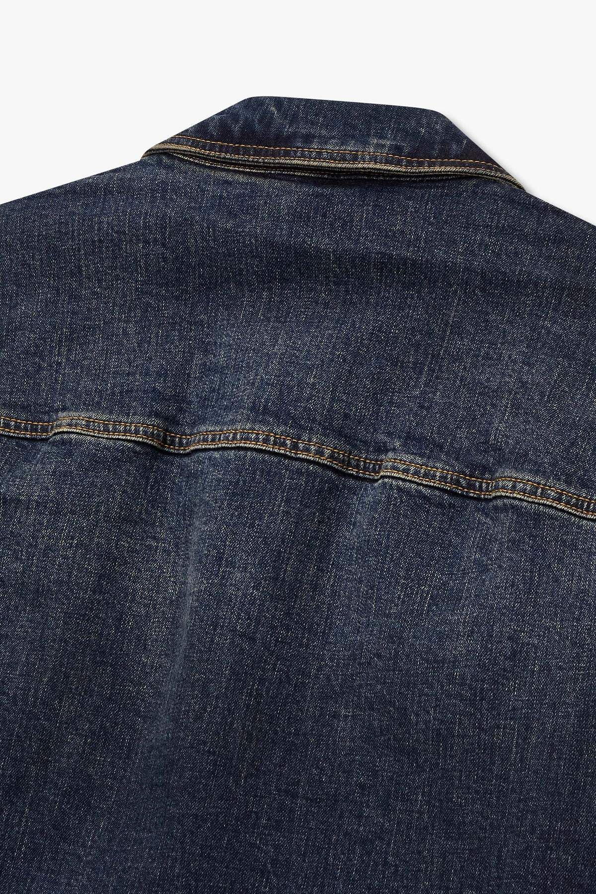 아르마니 익스체인지(ARMANI EXCHANGE) 남성 리브 인서트 데님 자켓_블루 A415310025