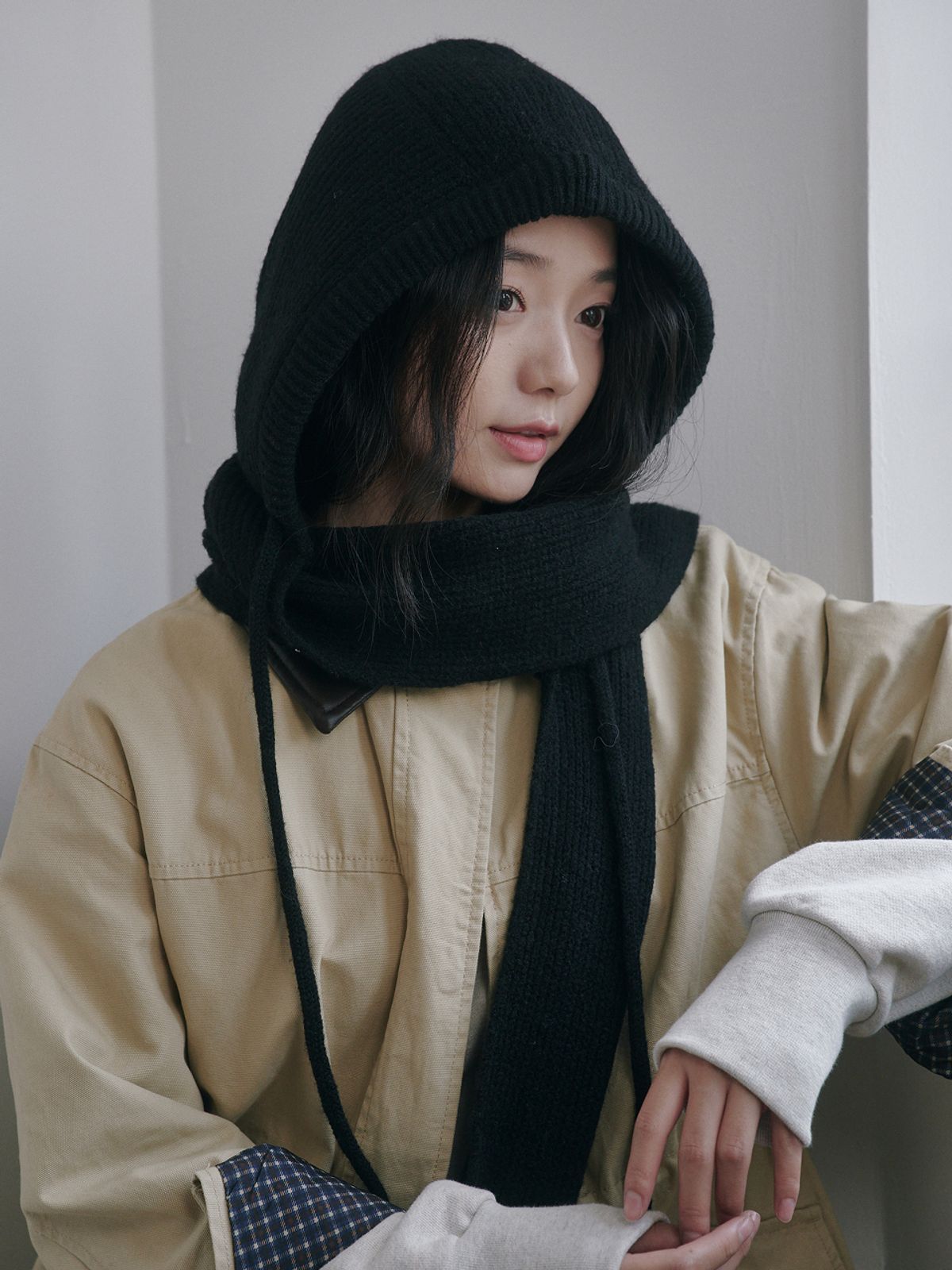 올인컴플리트(ALLINCOMPLETE) 베이직 머플러 바라클라바 (블랙)