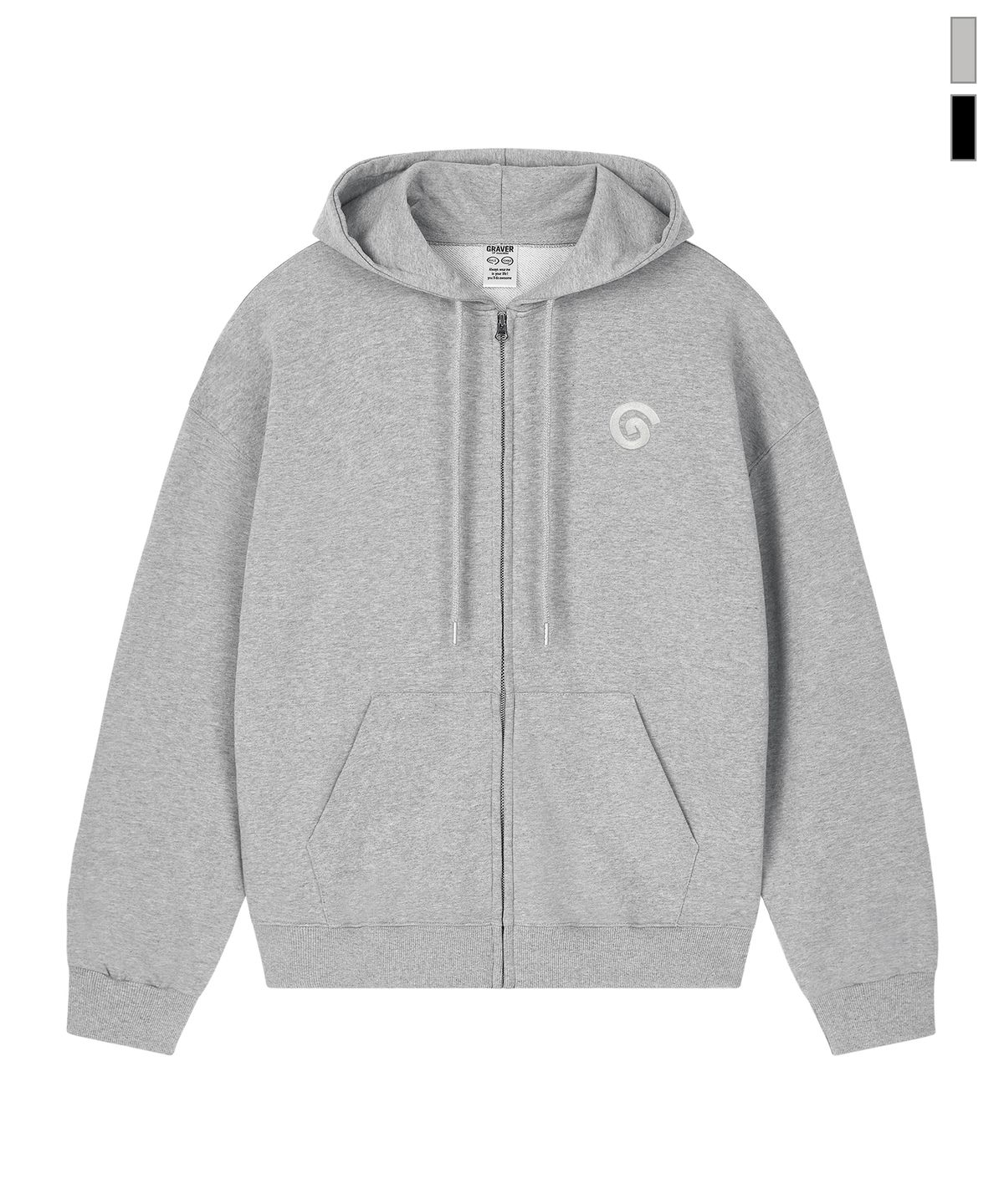 그레이버(GRAVER) [UNISEX]G SYMBOL 자수 후드집업_2color