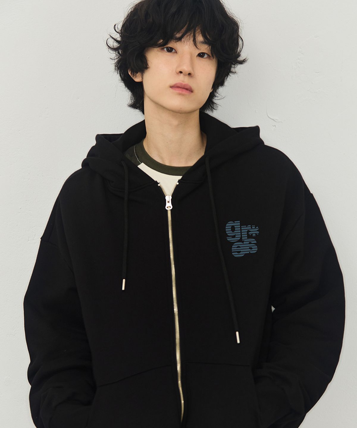 그레이버(GRAVER) [UNISEX]GRAE-S 스몰 스트라이프 후드집업_그레이