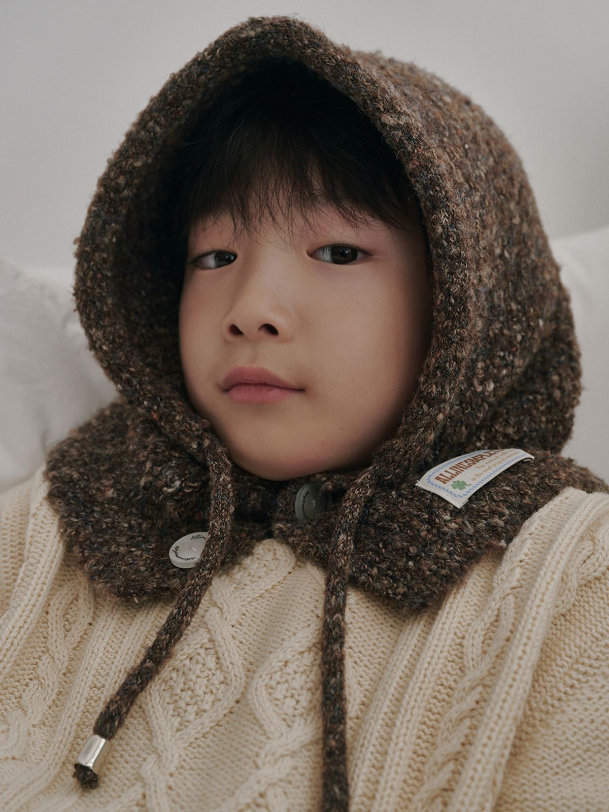 올인컴플리트(ALLINCOMPLETE) 패밀리 스프링클 부클 바라클라바 키즈 (브라운)