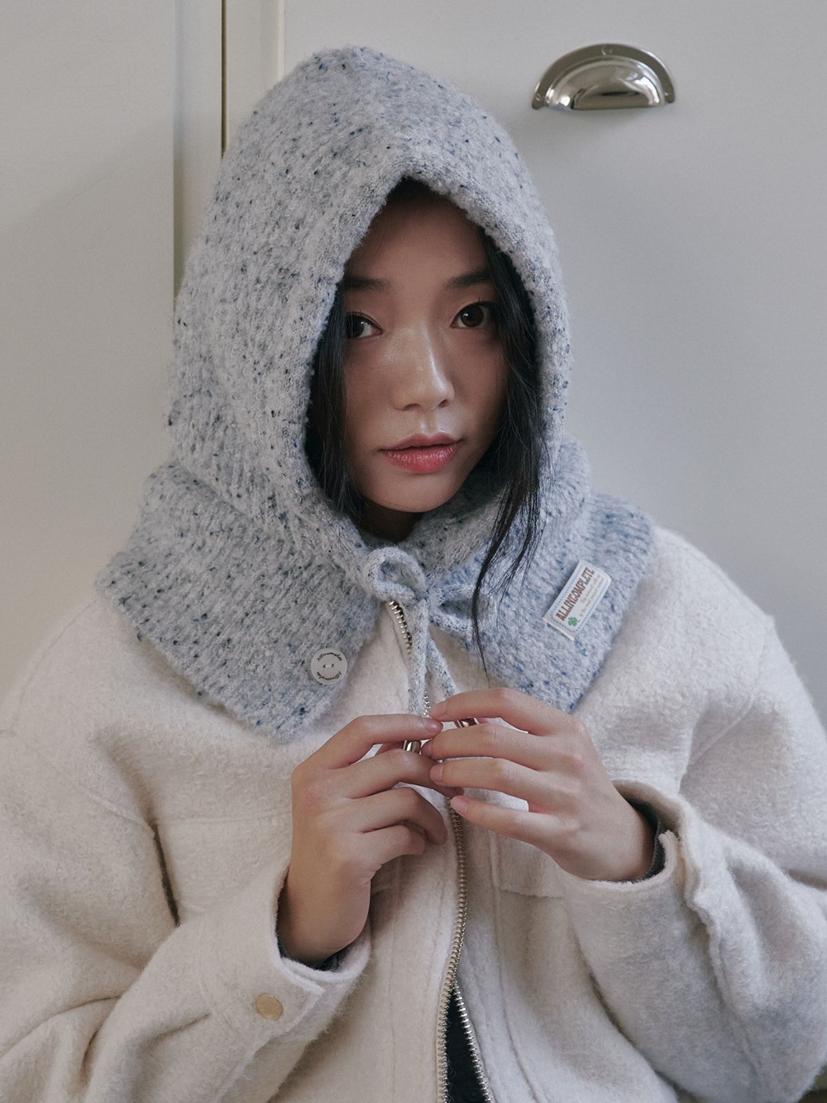 올인컴플리트(ALLINCOMPLETE) 패밀리 스프링클 부클 바라클라바 어덜트 (라이트 그레이)