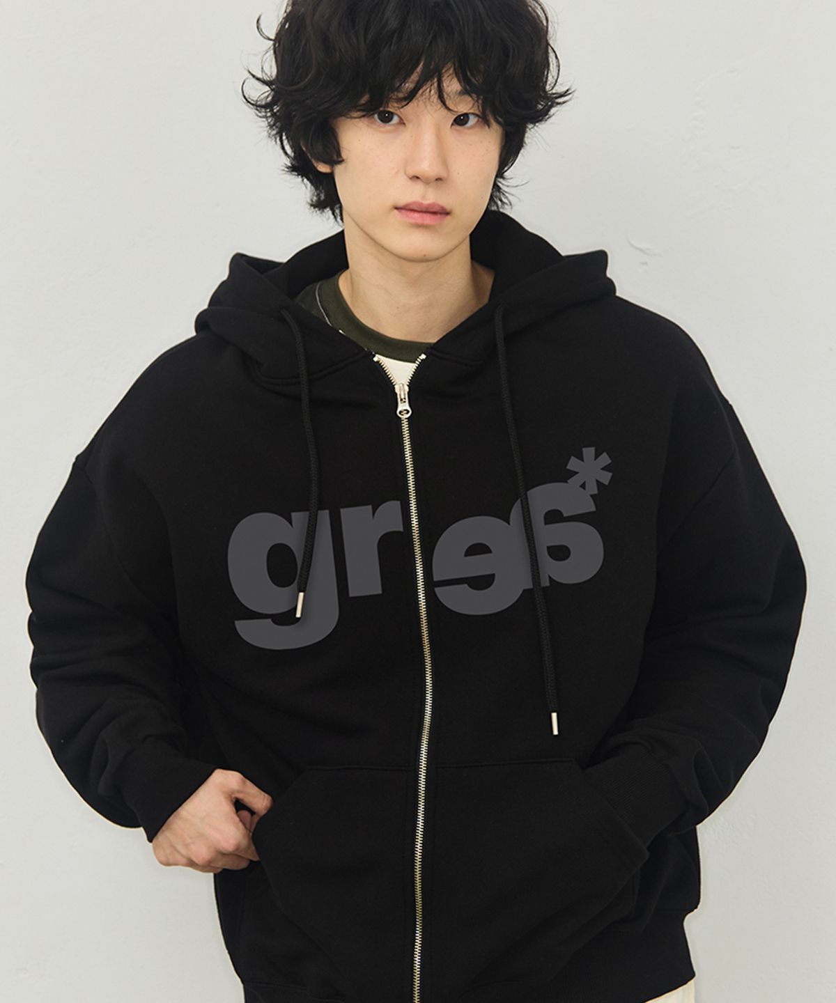 그레이버(GRAVER) [UNISEX]GRAE-S WIDE 후드집업_2color