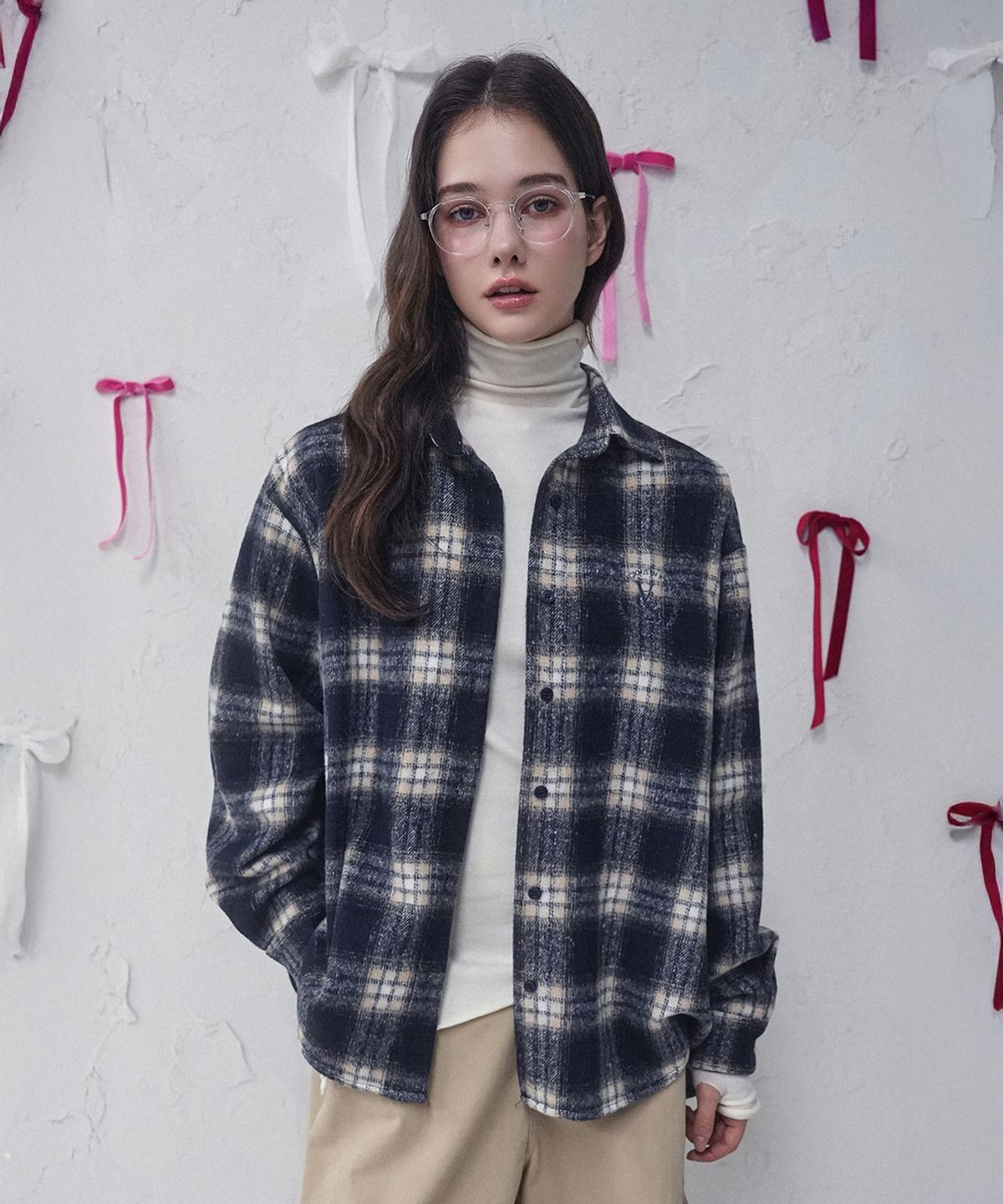 비바셔스(VIVACIOUS) Rosewood Check Shirt WHITE
