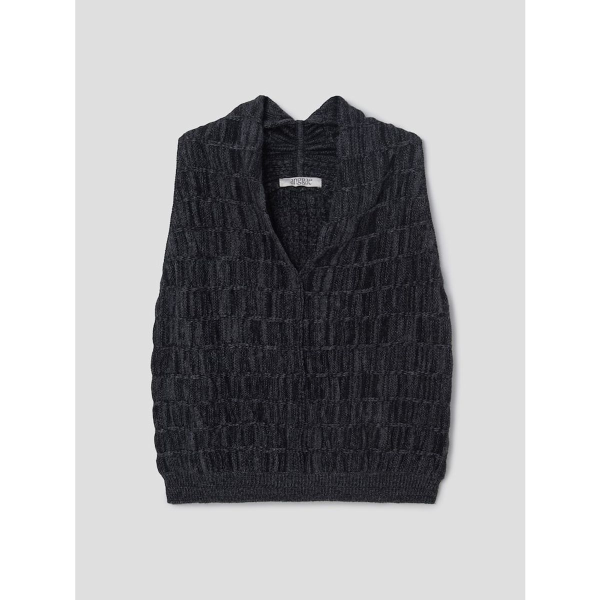 앙개(ANGGAE) Multiple Knit Vest  Dark Grey