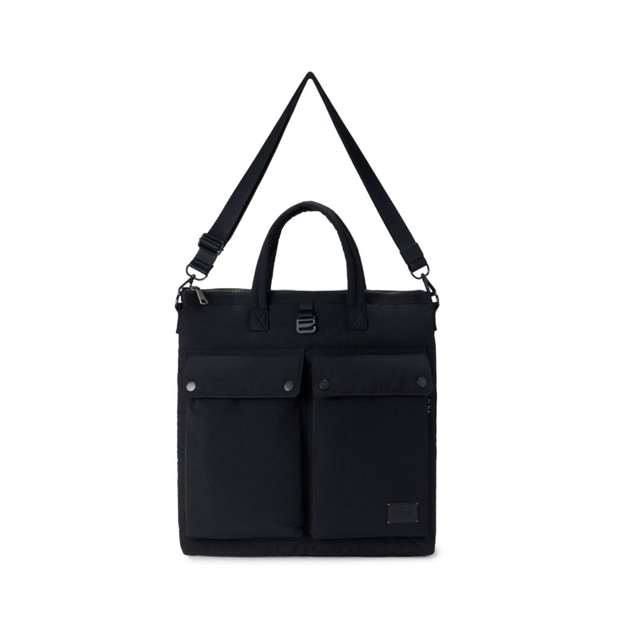 브롬톤 런던(BROMPTON LONDON) TWO POCKET PADDED TOTE BAG - BLACK (P255ATO414)