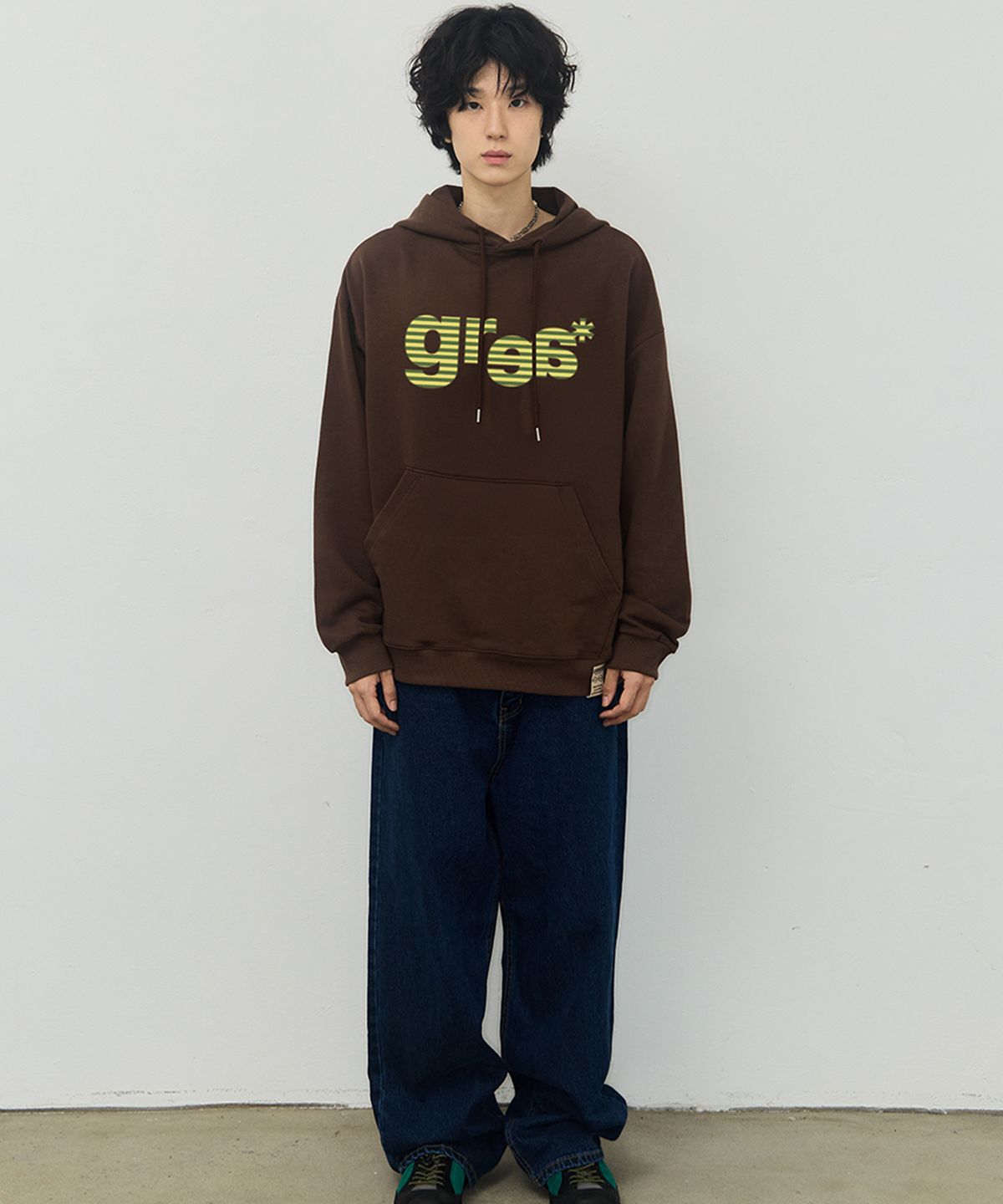 그레이버(GRAVER) [UNISEX]GRAE-S 스트라이프 후드티_브라운