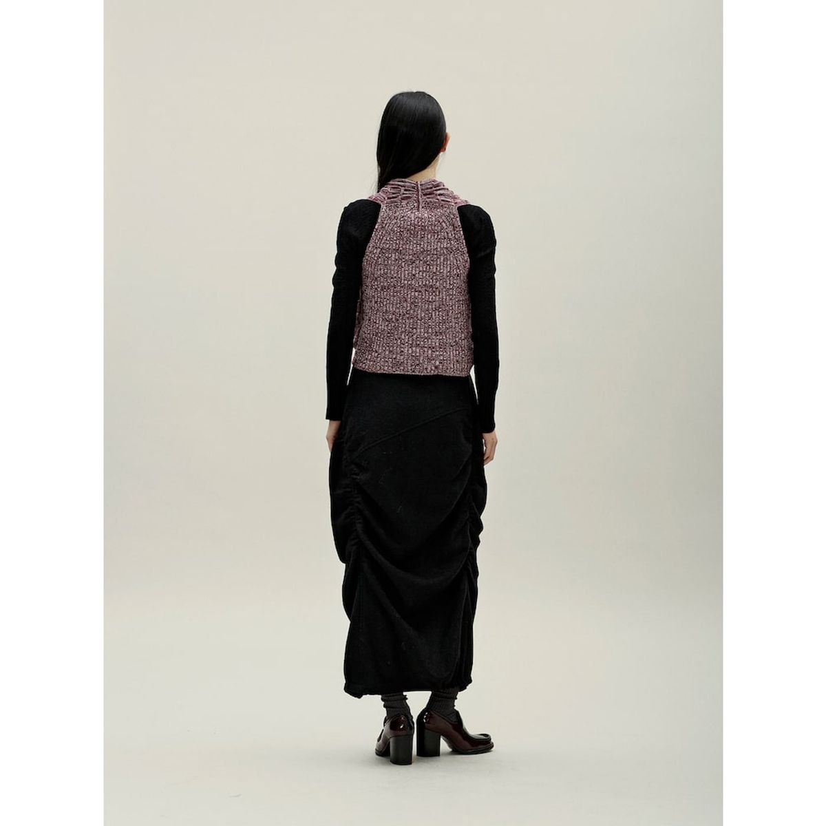 앙개(ANGGAE) Multiple Knit Vest  Magenta
