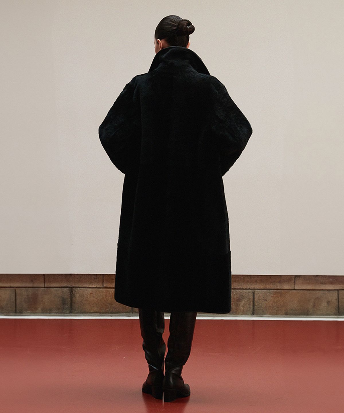 베르데마르(VERDEMAR) Reversible Shearling Long Coat_Black
