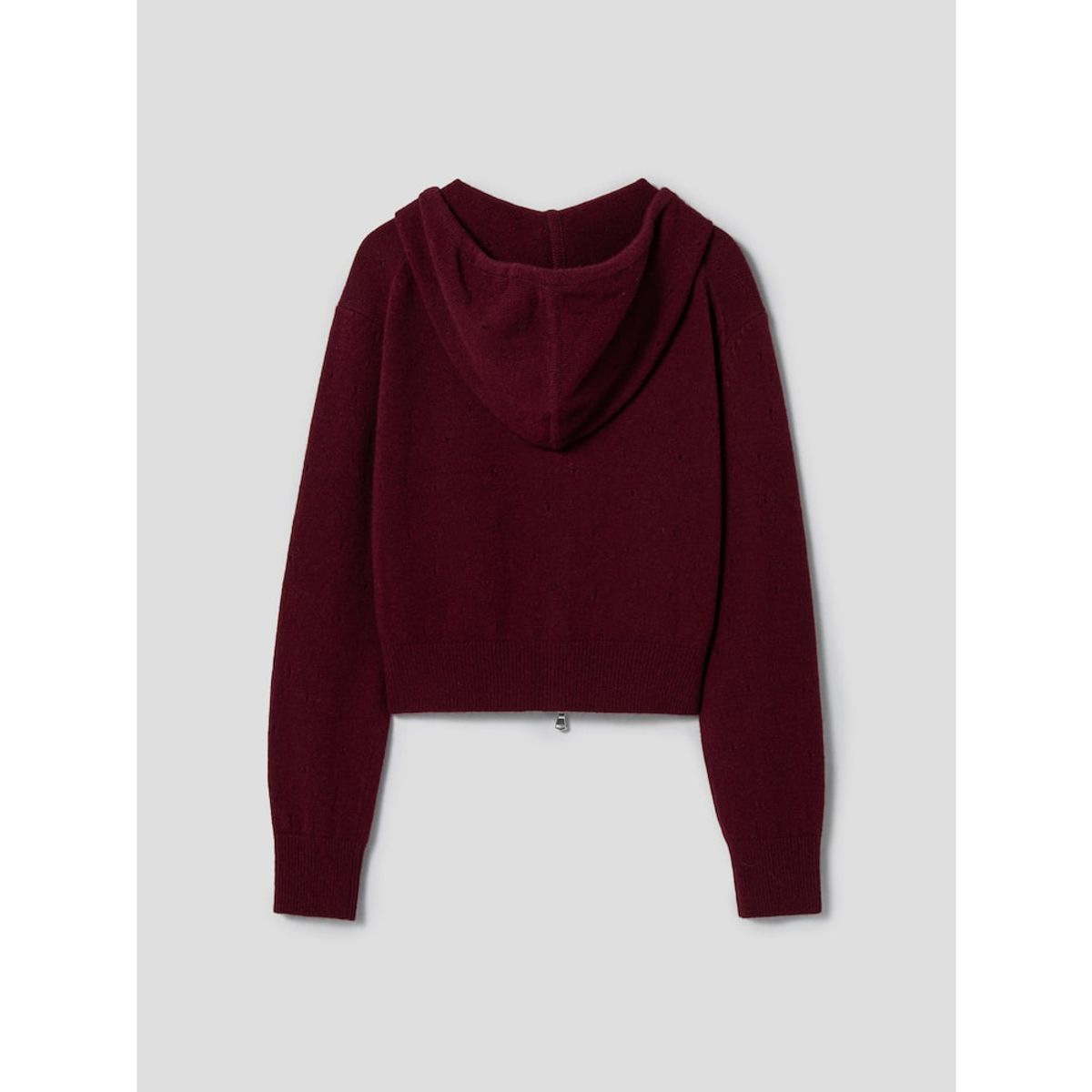 앙개(ANGGAE) Eyelet Knit Hood Zip Up  Magenta