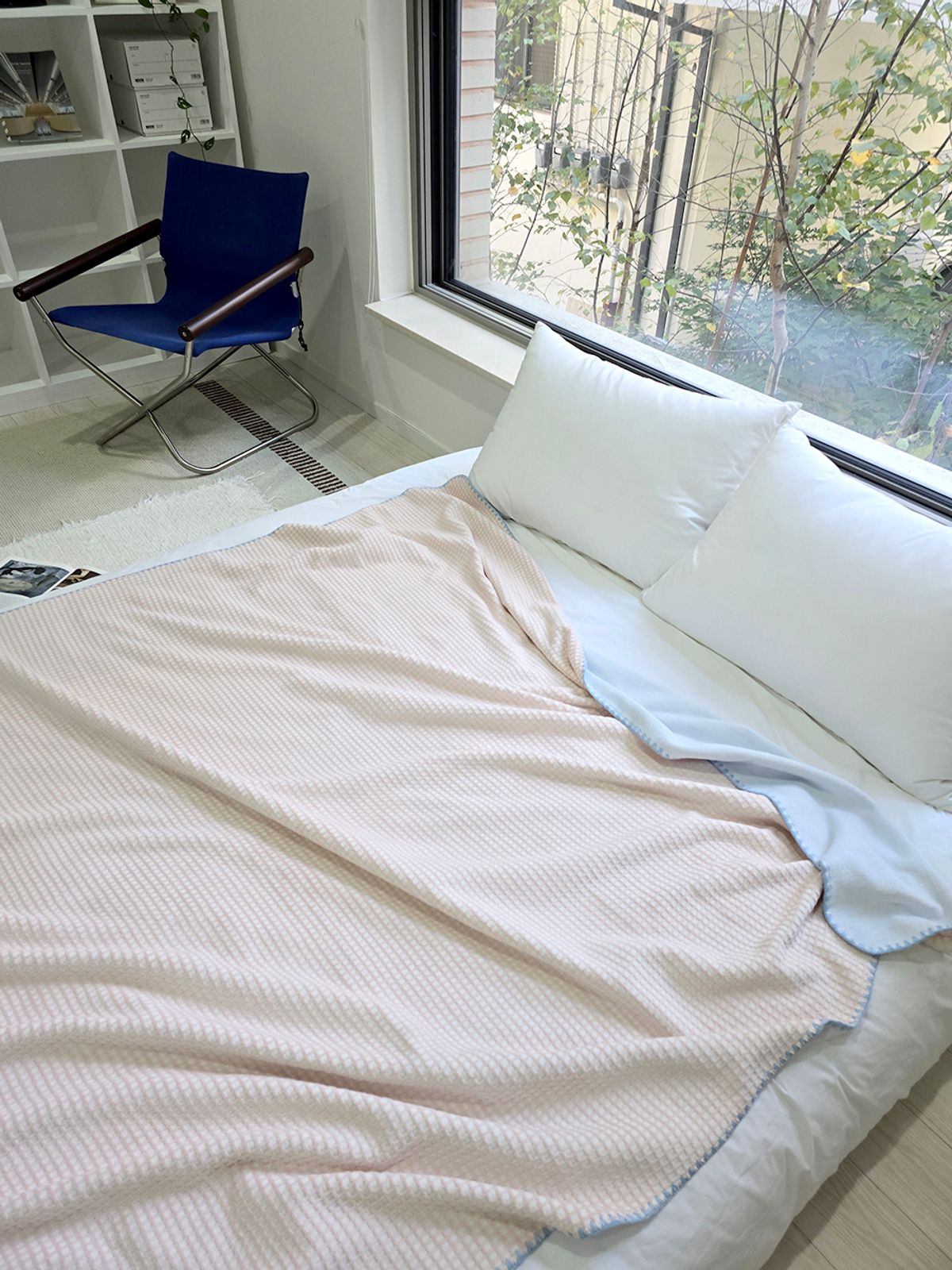 블랑쉬하우스(BLANCHE HOUSE) 소프트 체크 파스텔 블랭킷 쇼파 커버 극세사 이불