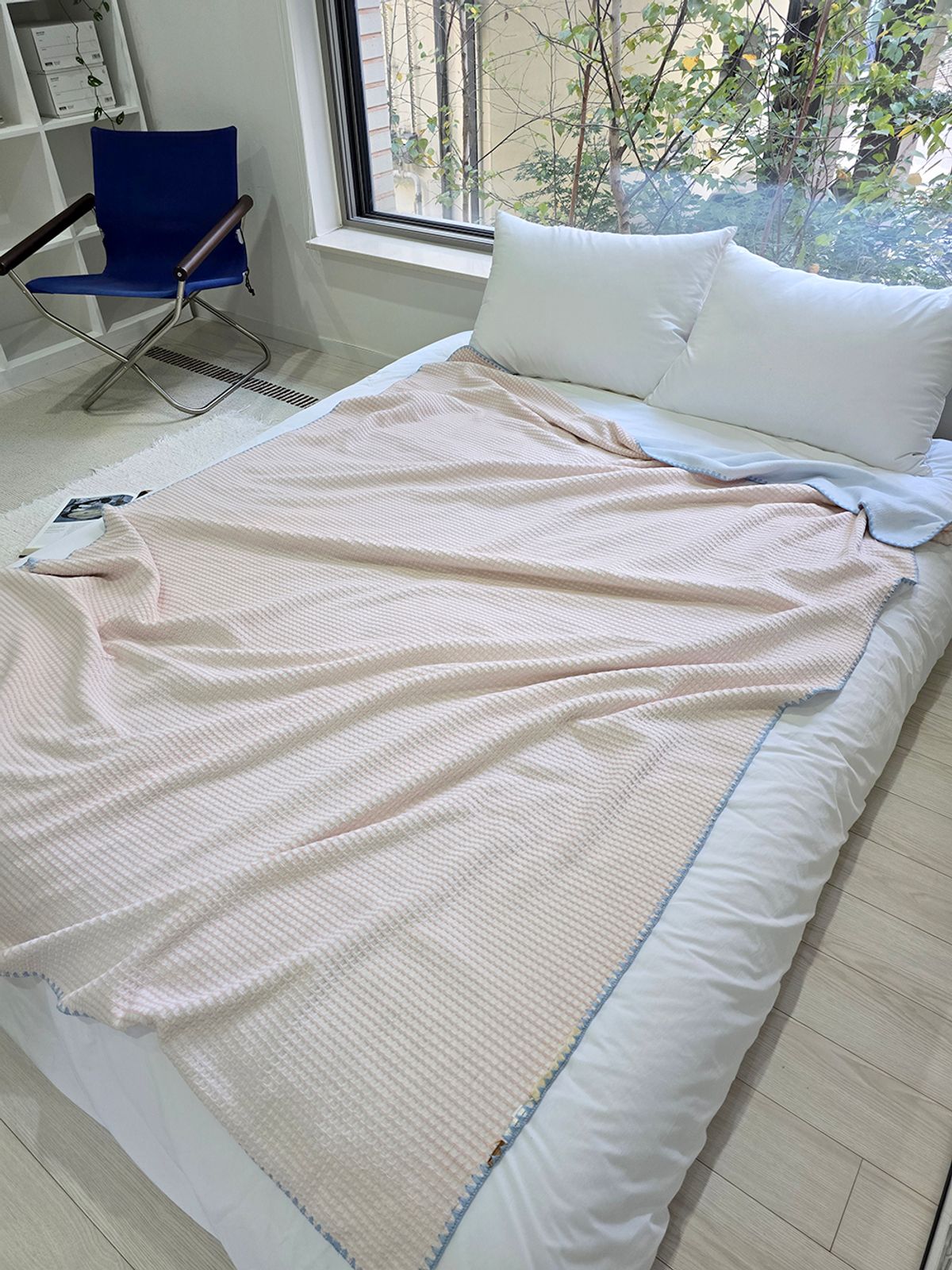 블랑쉬하우스(BLANCHE HOUSE) 소프트 체크 파스텔 블랭킷 쇼파 커버 극세사 이불