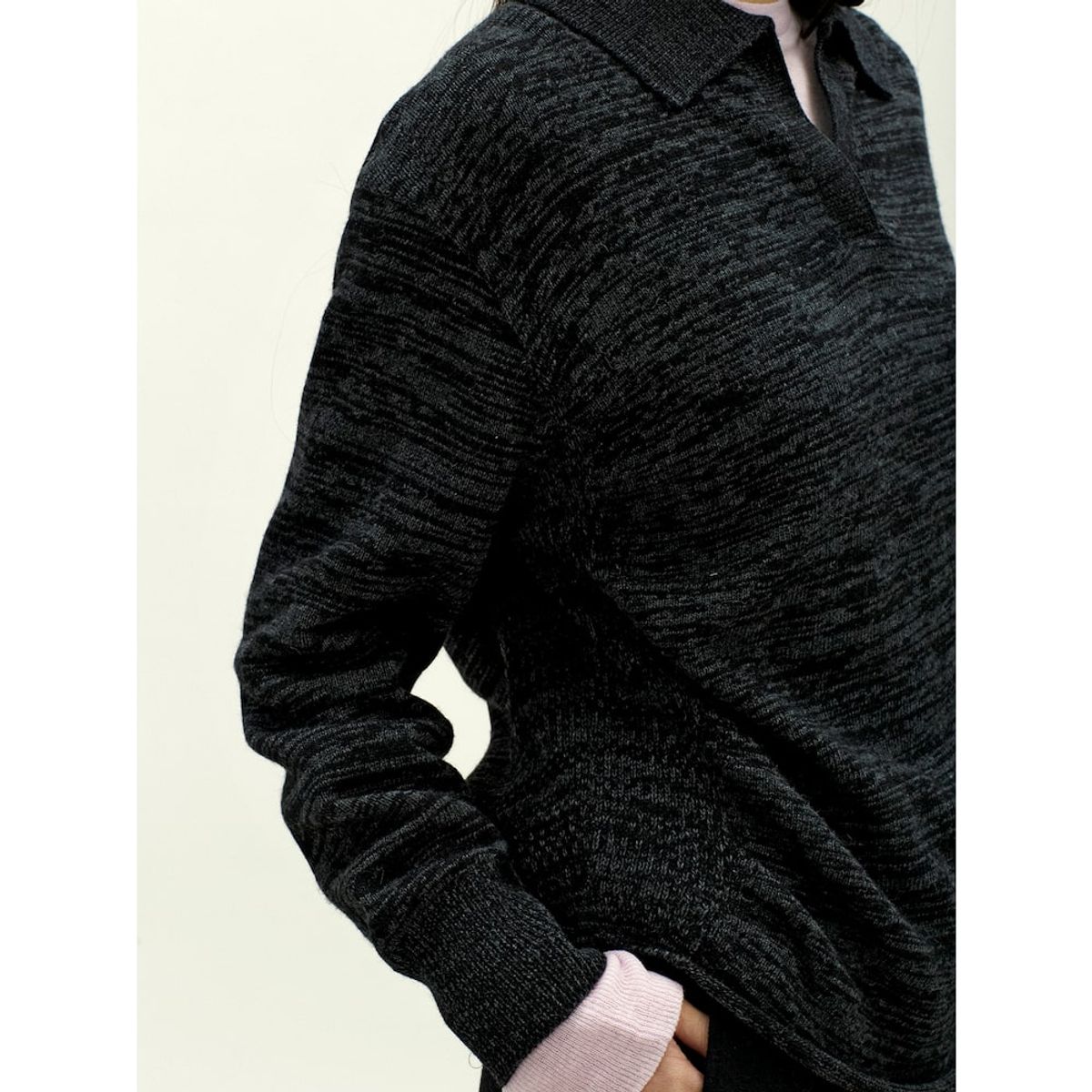 앙개(ANGGAE) Multiple Knit Polo  Dark Grey