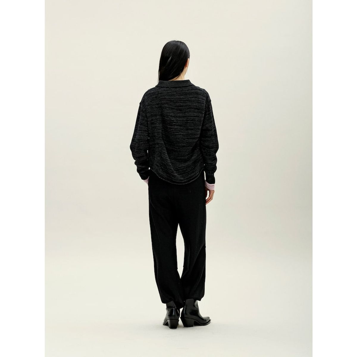 앙개(ANGGAE) Multiple Knit Polo  Dark Grey