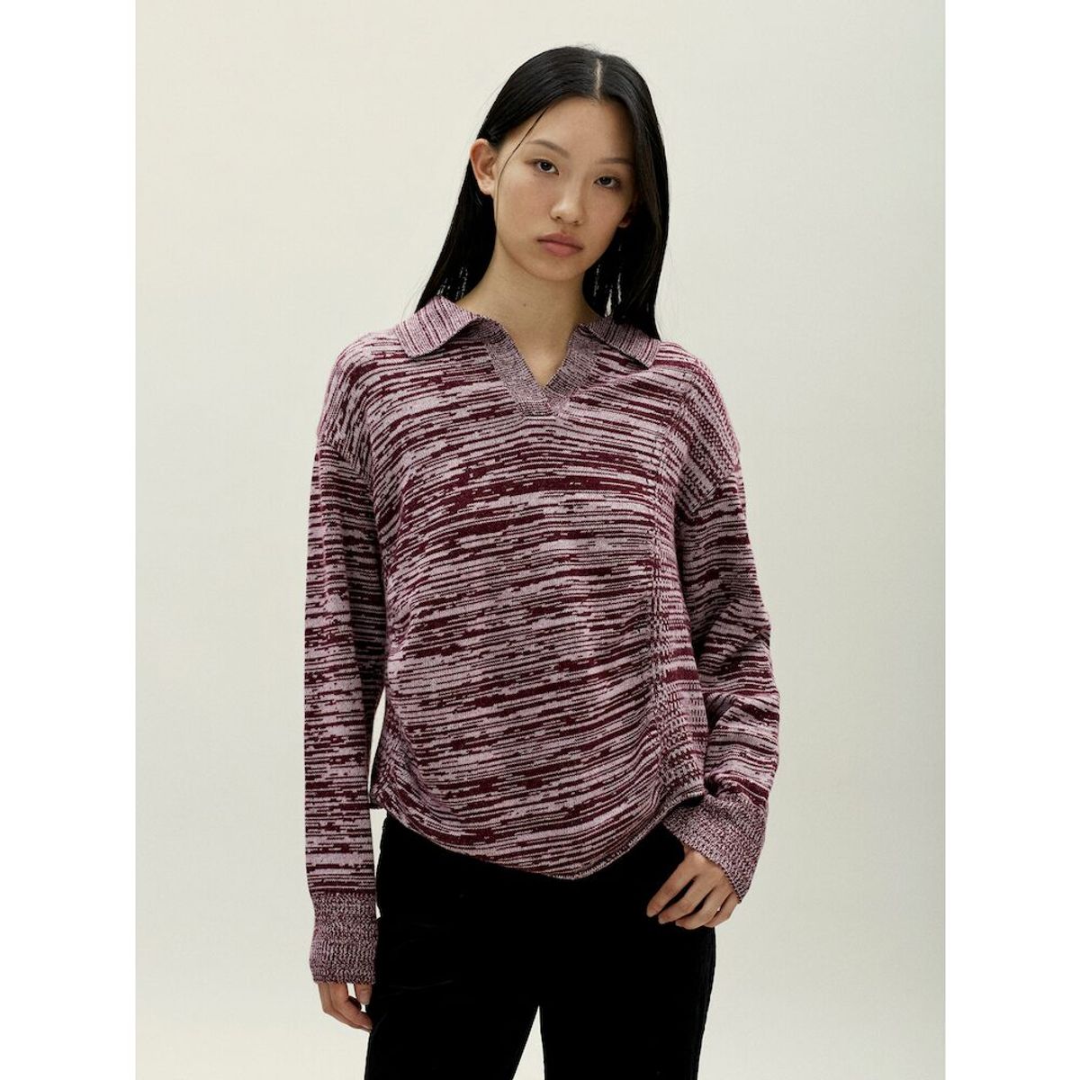 앙개(ANGGAE) Multiple Knit Polo  Magenta