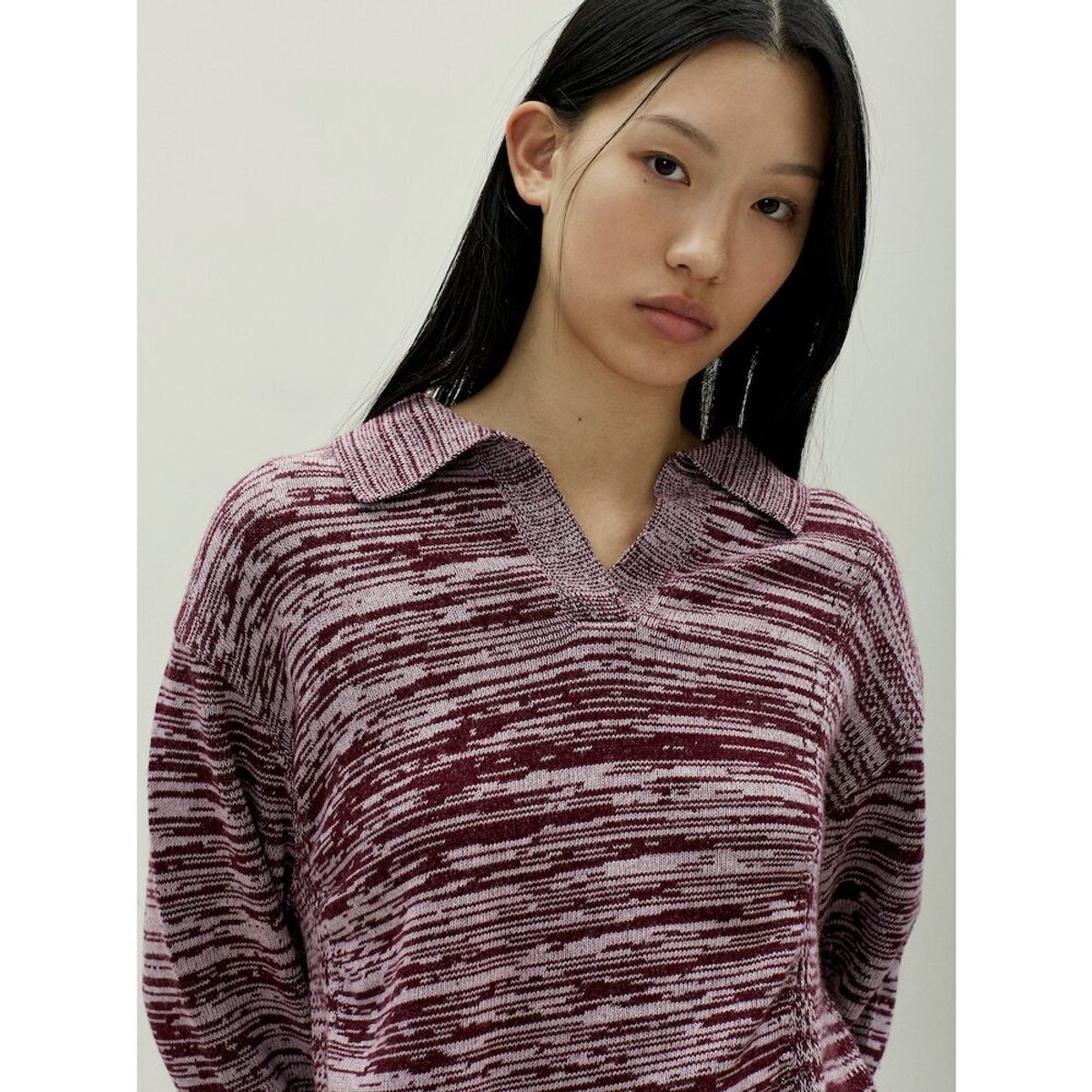 앙개(ANGGAE) Multiple Knit Polo  Magenta