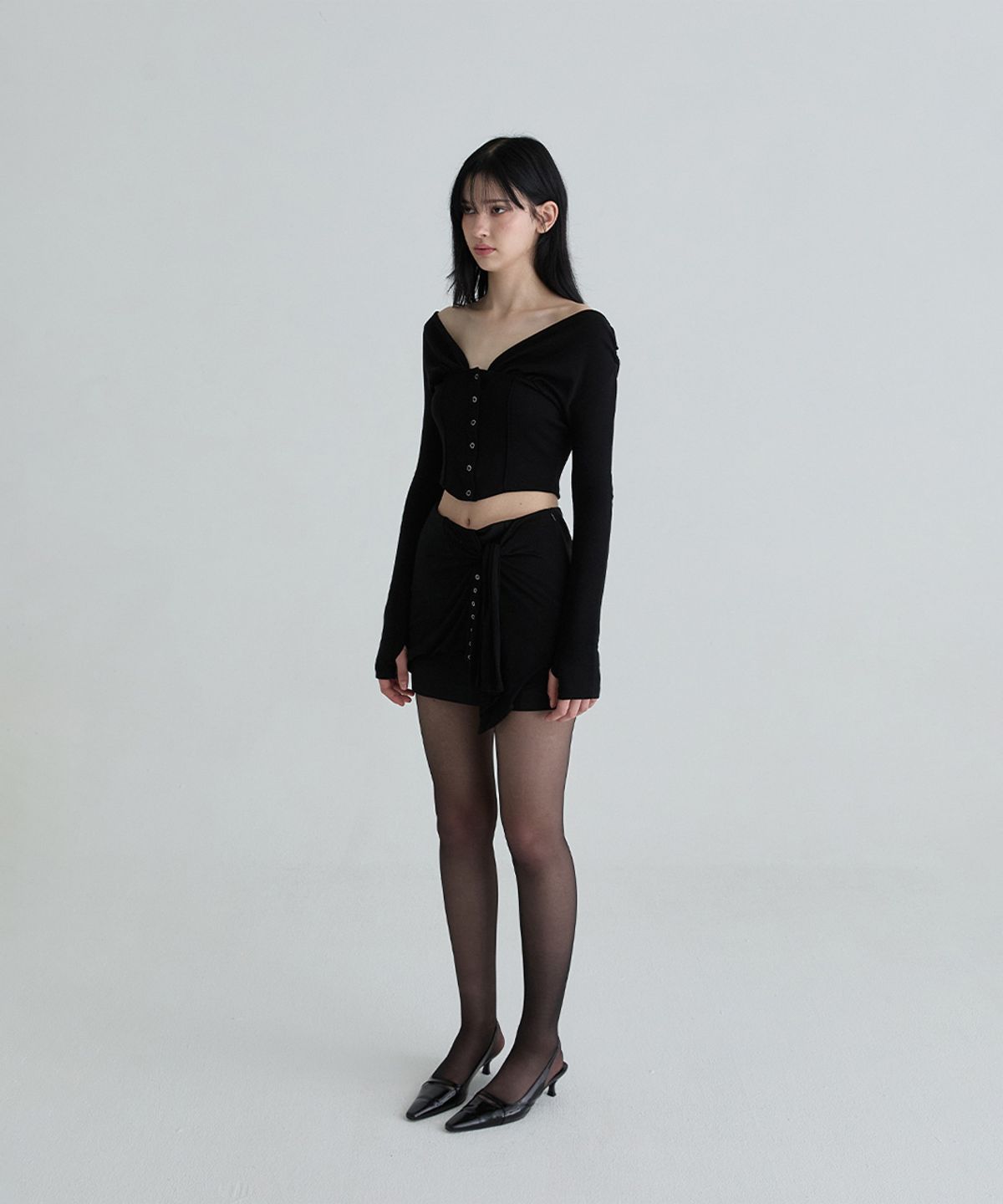 낫 유어 로즈(NOT YOUR ROSE) 레아 가디건 (블랙)