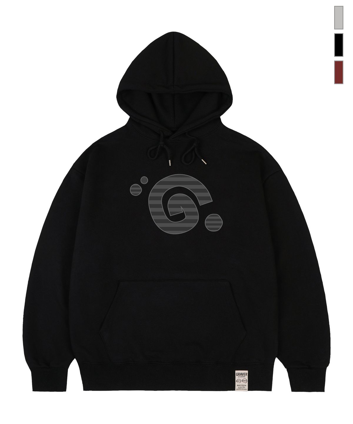 그레이버(GRAVER) [UNISEX]G SYMBOL 스트라이프 후드티_3color