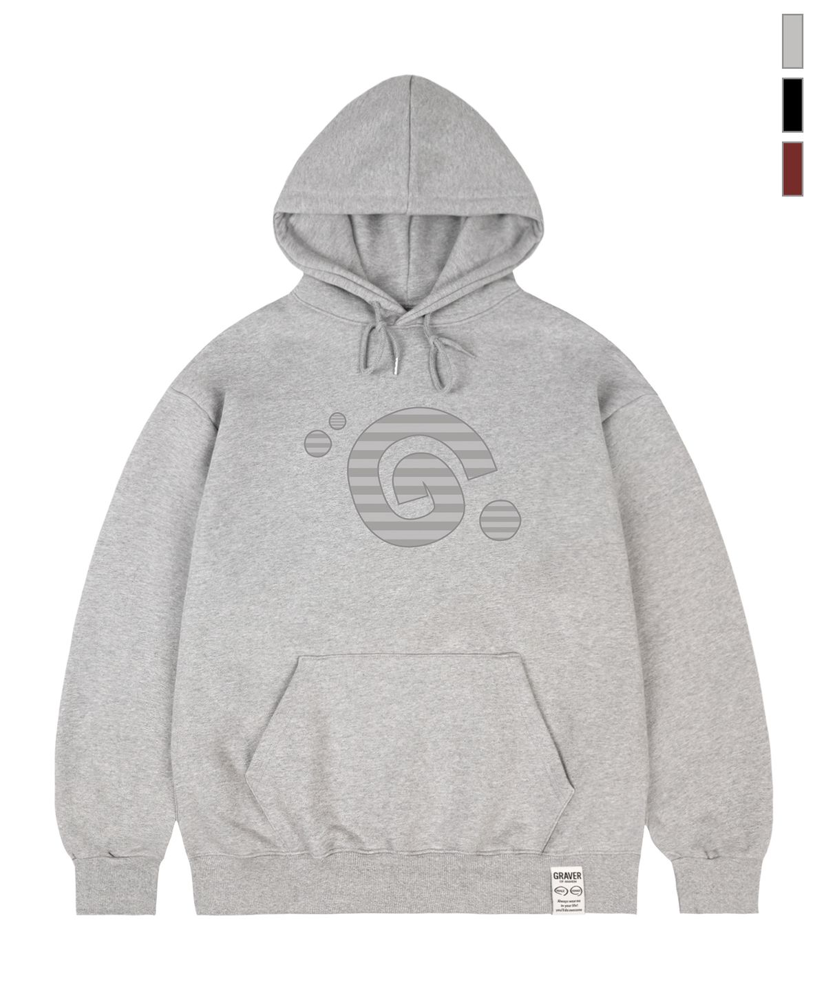 그레이버(GRAVER) [UNISEX]G SYMBOL 스트라이프 후드티_3color