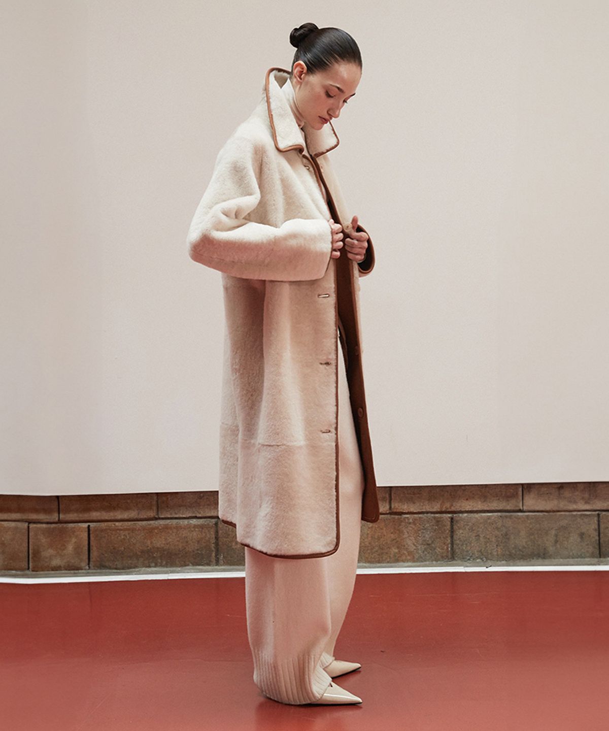 베르데마르(VERDEMAR) Reversible Shearling Long Coat _Camel