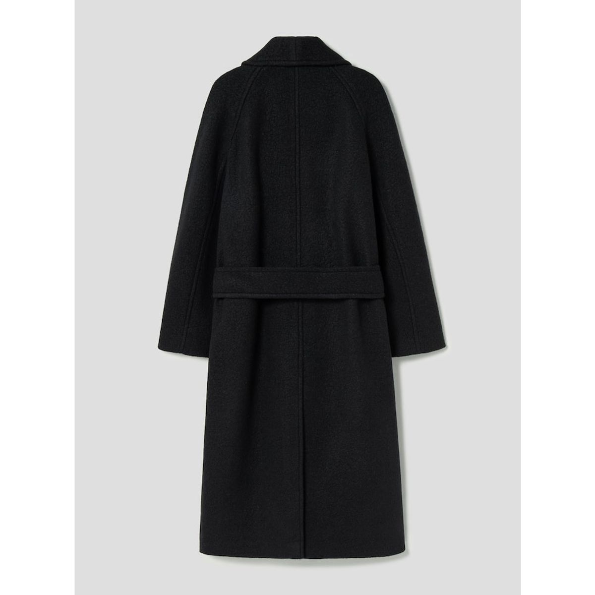 앙개(ANGGAE) Shawl Collar Long Coat  Black