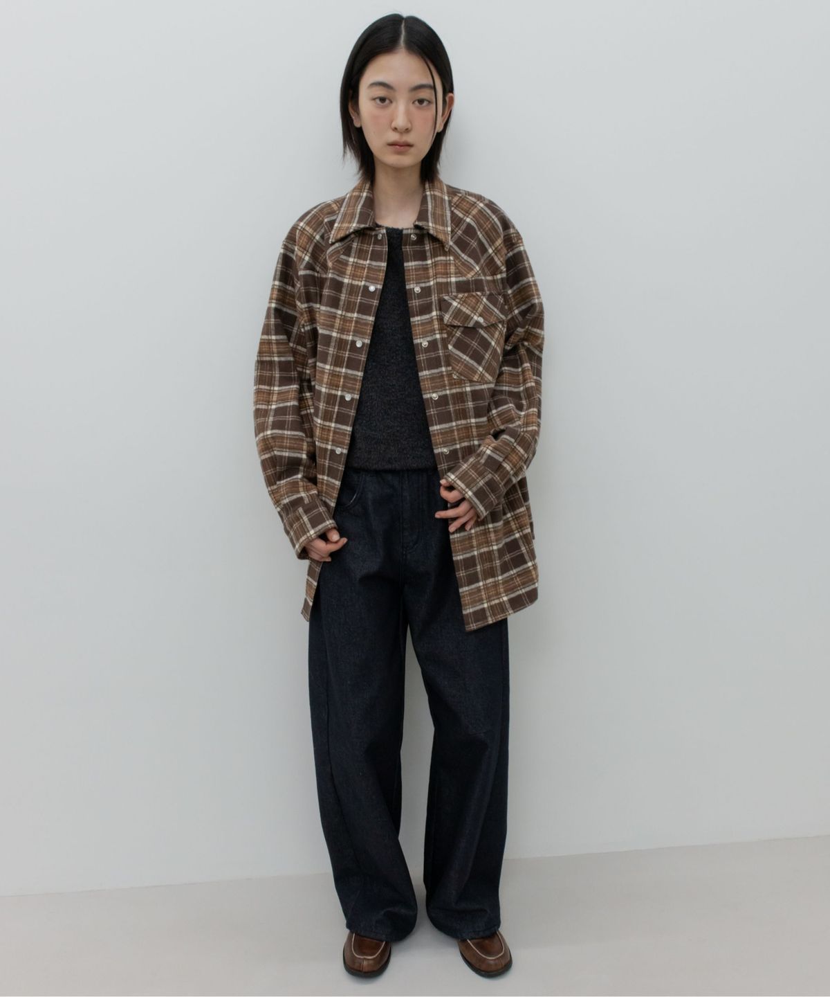 지비에이치 어패럴(GBH APPAREL) WESTERN CHECK SHIRT / BROWN