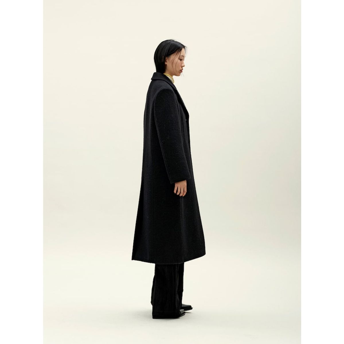 앙개(ANGGAE) Long Jacket Coat  Black