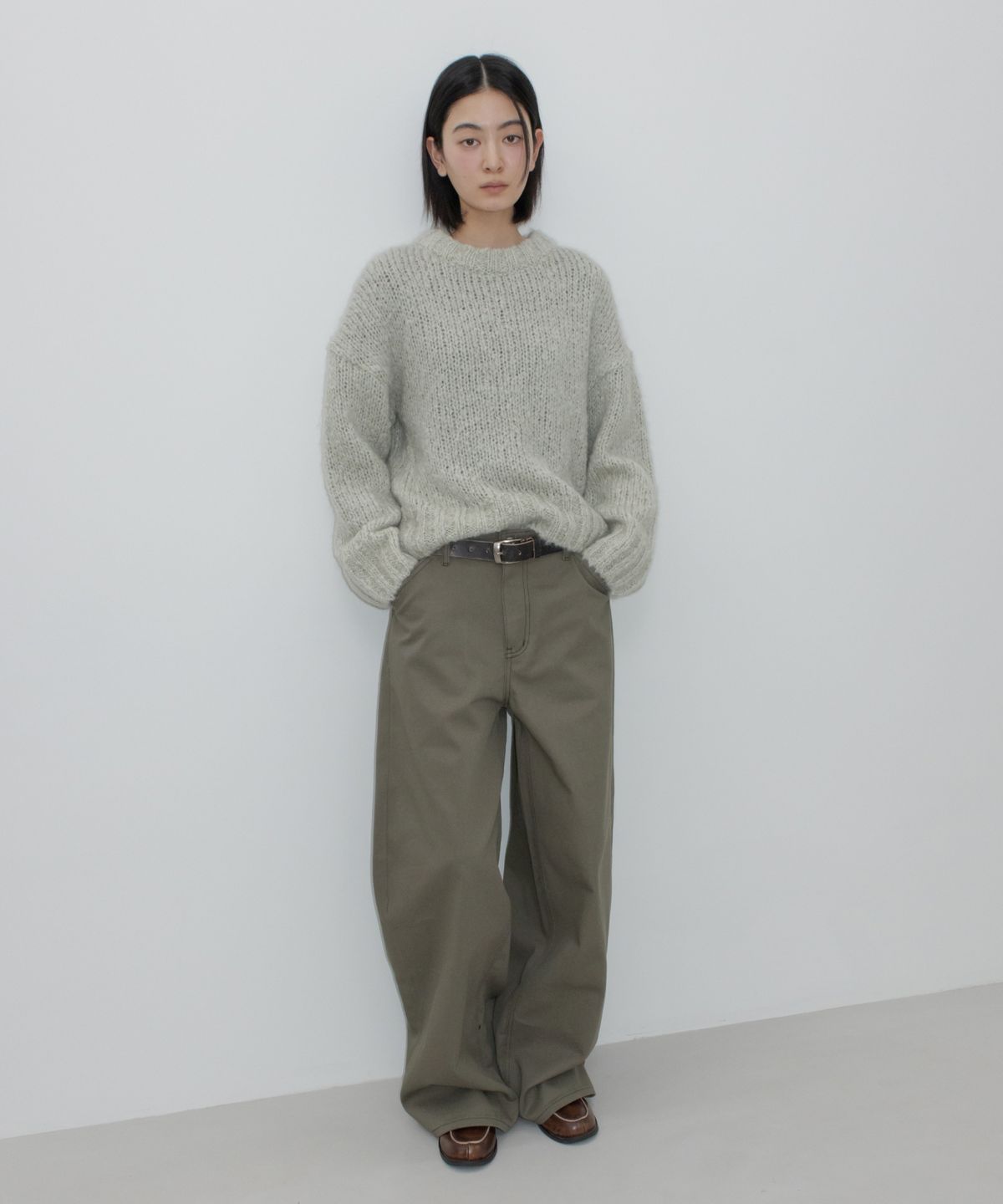 지비에이치 어패럴(GBH APPAREL) HANDMADE LOOSE FIT SWEATER / MINT GREY