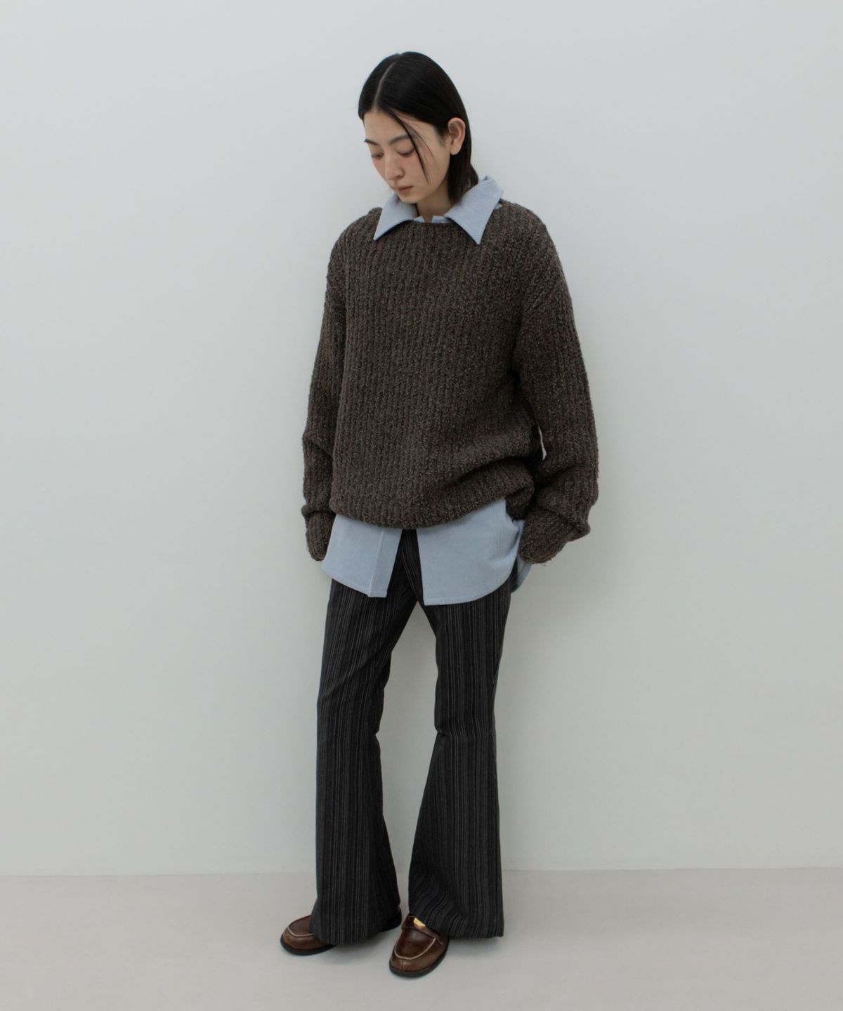 지비에이치 어패럴(GBH APPAREL) BOATNECK LOOSE FIT KNIT / BROWN