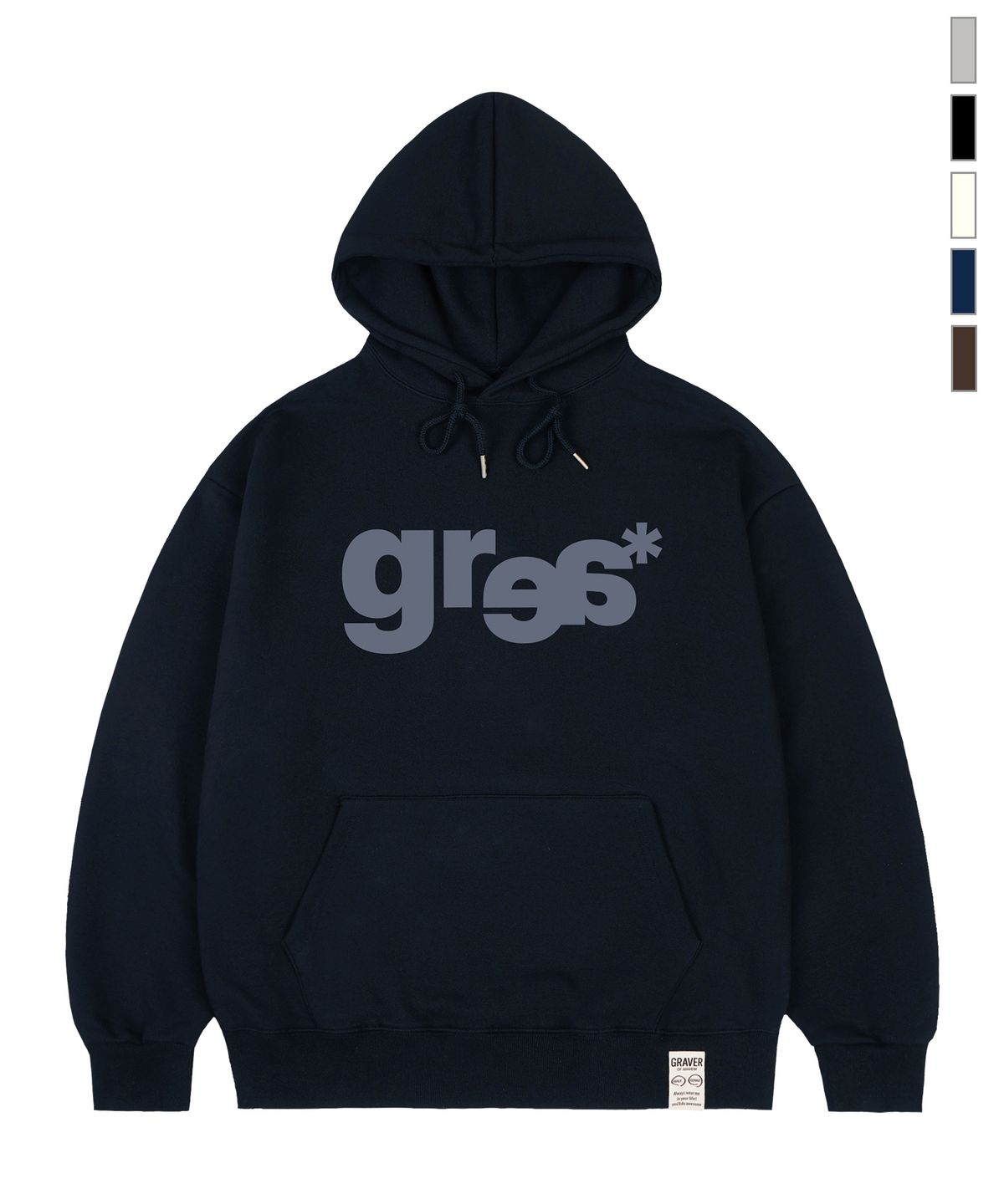 그레이버(GRAVER) [UNISEX]GRAE-S WIDE 후드티_5color