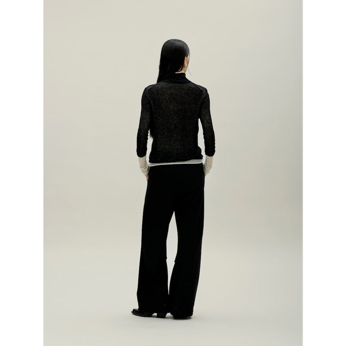 앙개(ANGGAE) Draped Trouser  Black