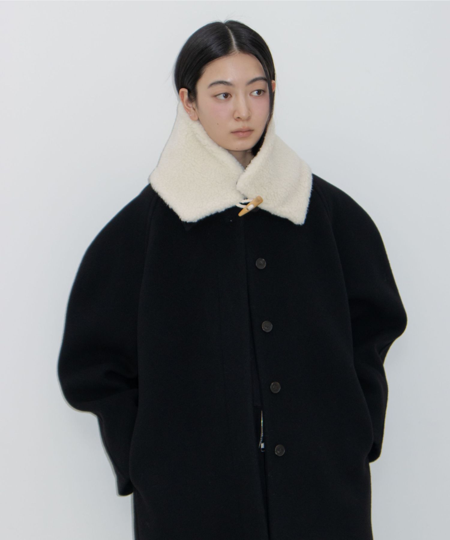 MUSINSA | GBH APPAREL TOGGLE MUFFLER COAT / BLACK
