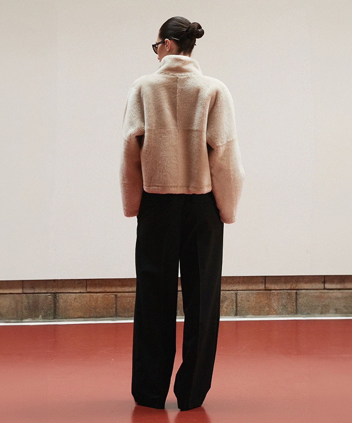 베르데마르(VERDEMAR) Reversible High Neck Shearling Jacket_Camel