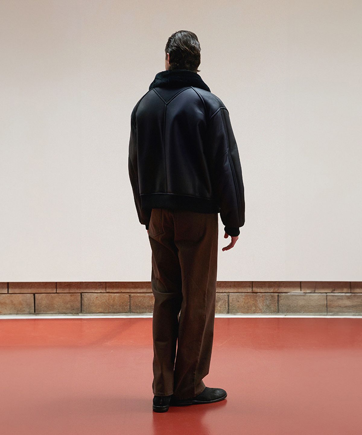 베르데마르(VERDEMAR) Minimal Shearling Bomber Jumper_Deep Navy