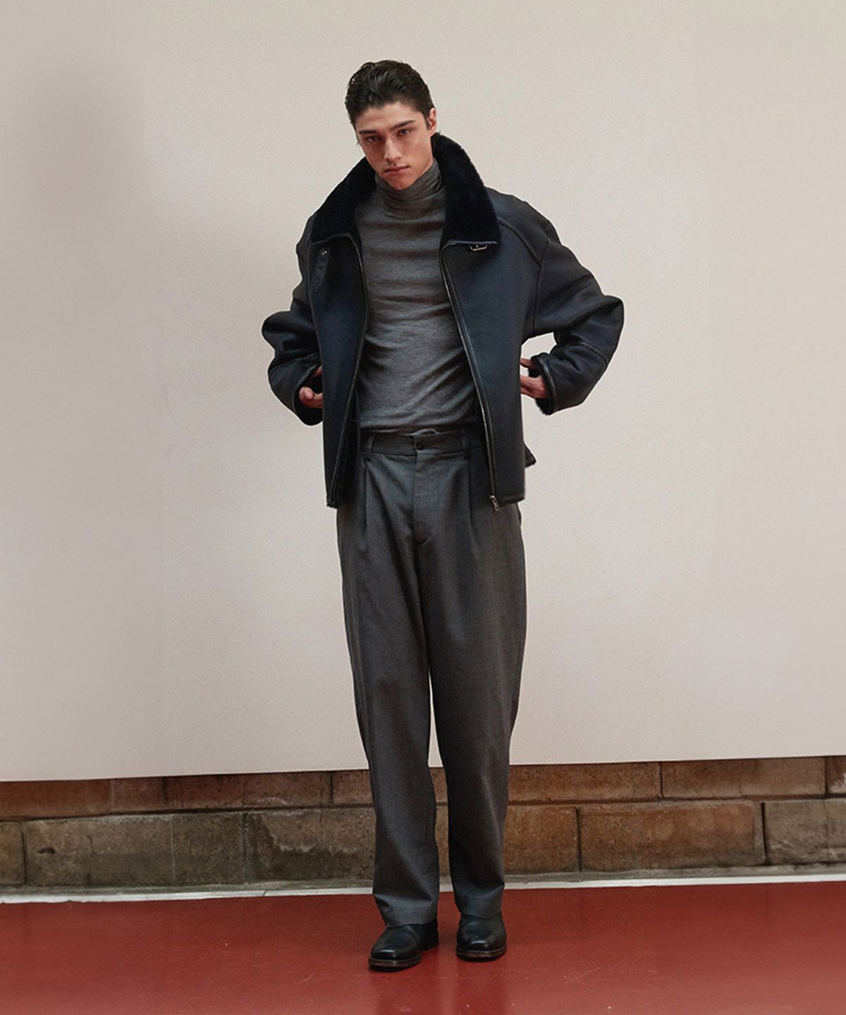 베르데마르(VERDEMAR) Shearling Buckle Jacket_Deep Navy