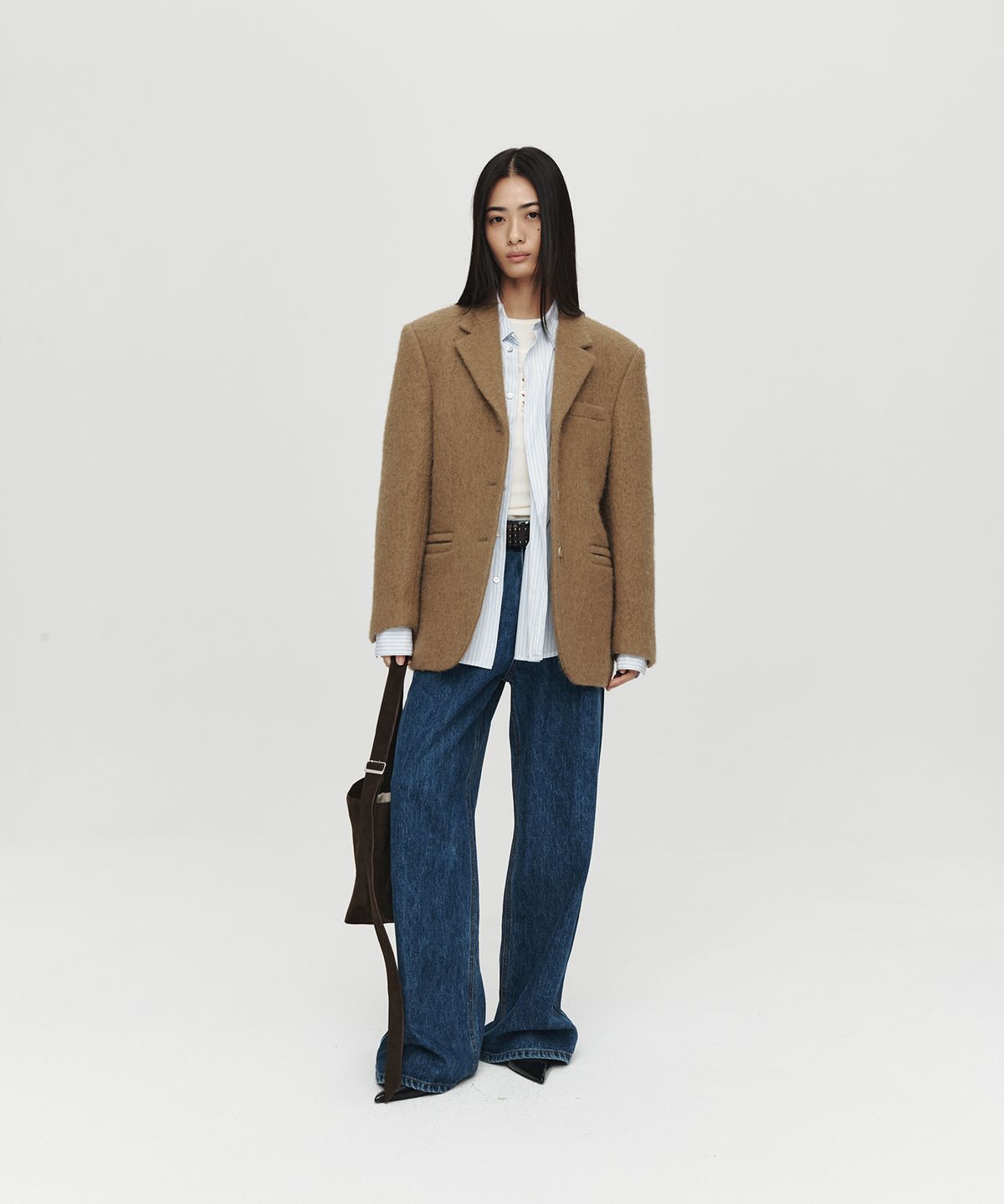 호이테(HEUTE) ALPACA SQUARE WOOL SINGLE JACKET (BEIGE)