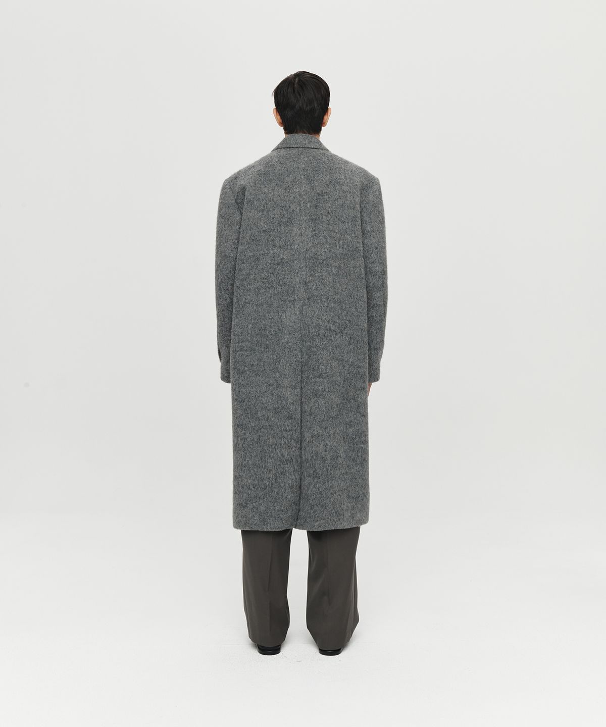호이테(HEUTE) ALPACA LONG SINGLE COAT (CHARCOAL)