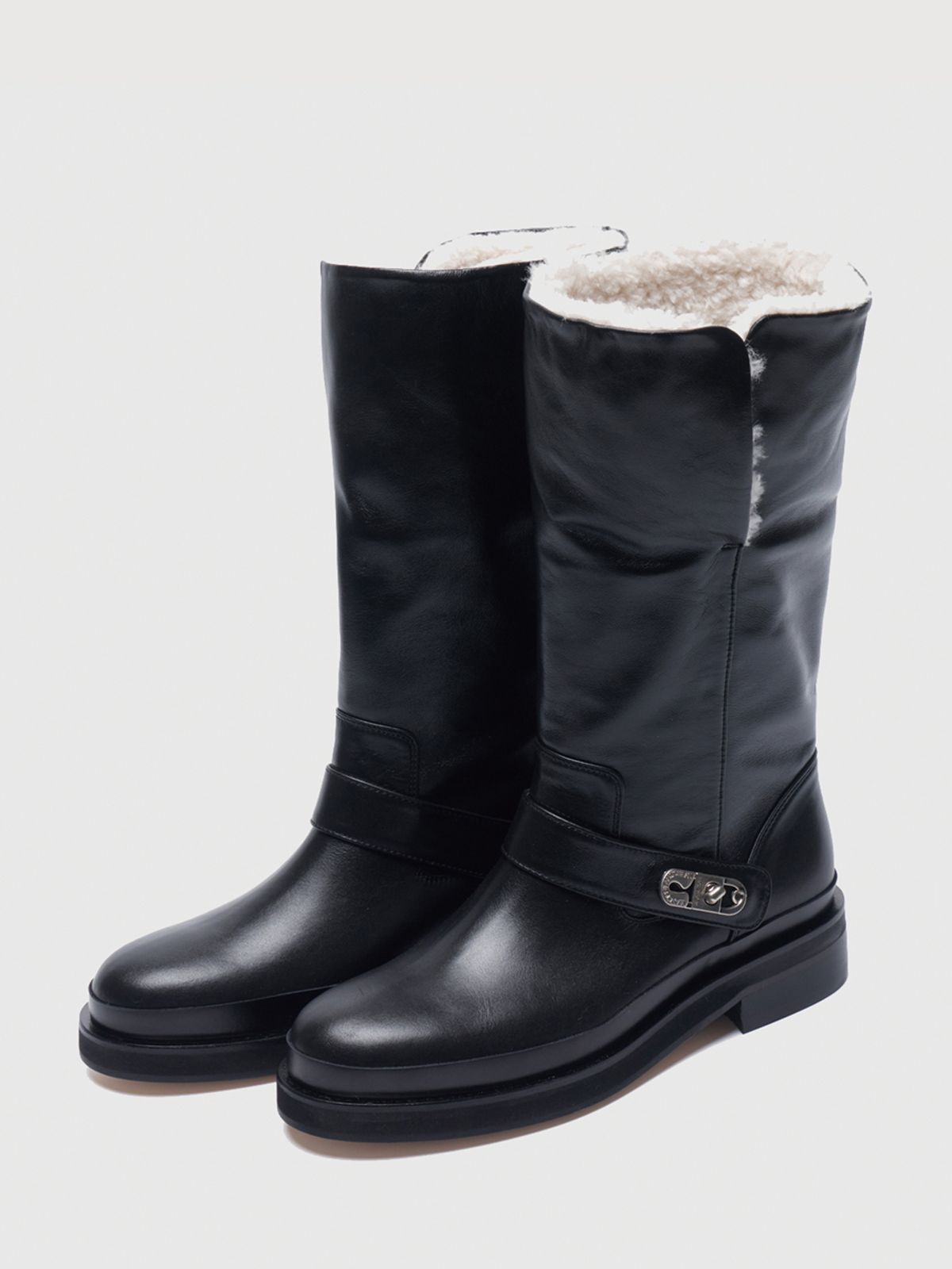 블랑토(BLANC TOE) SHEARLING FOLDING BOOTS35[F90-BLACK]