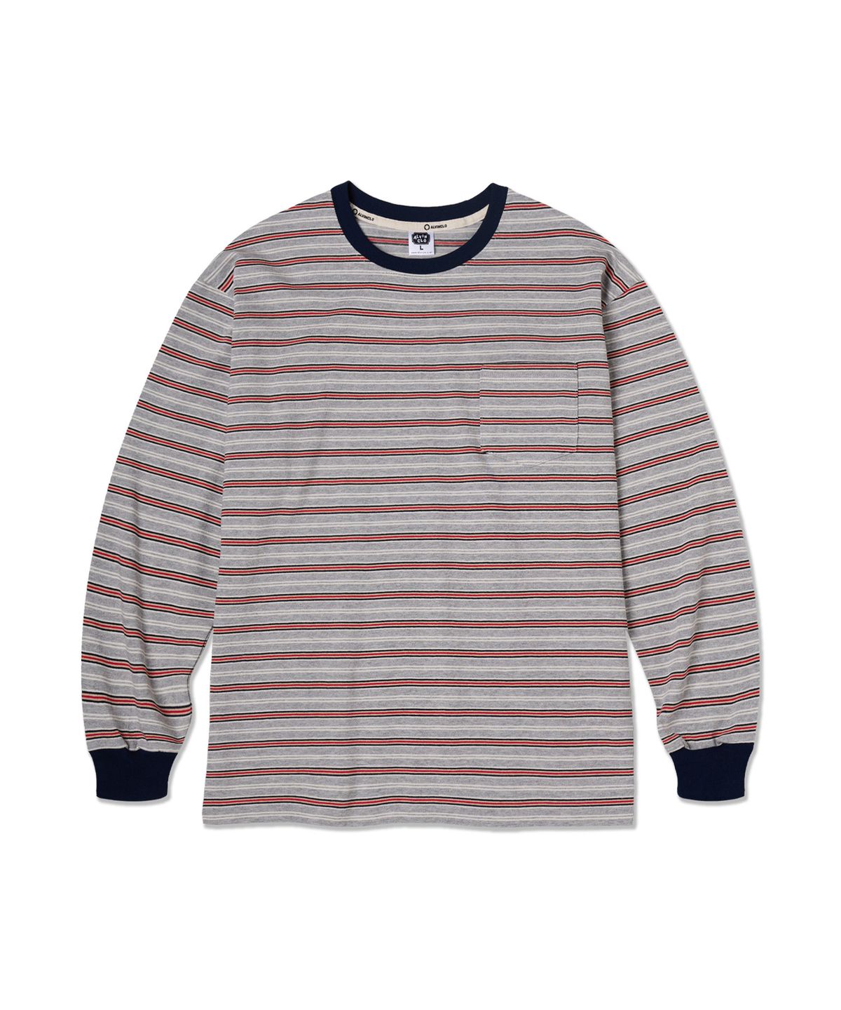 앨빈클로(ALVINCLO) HENA 스트라이프 포켓 긴팔티셔츠 AVT949 (2 COLOR)